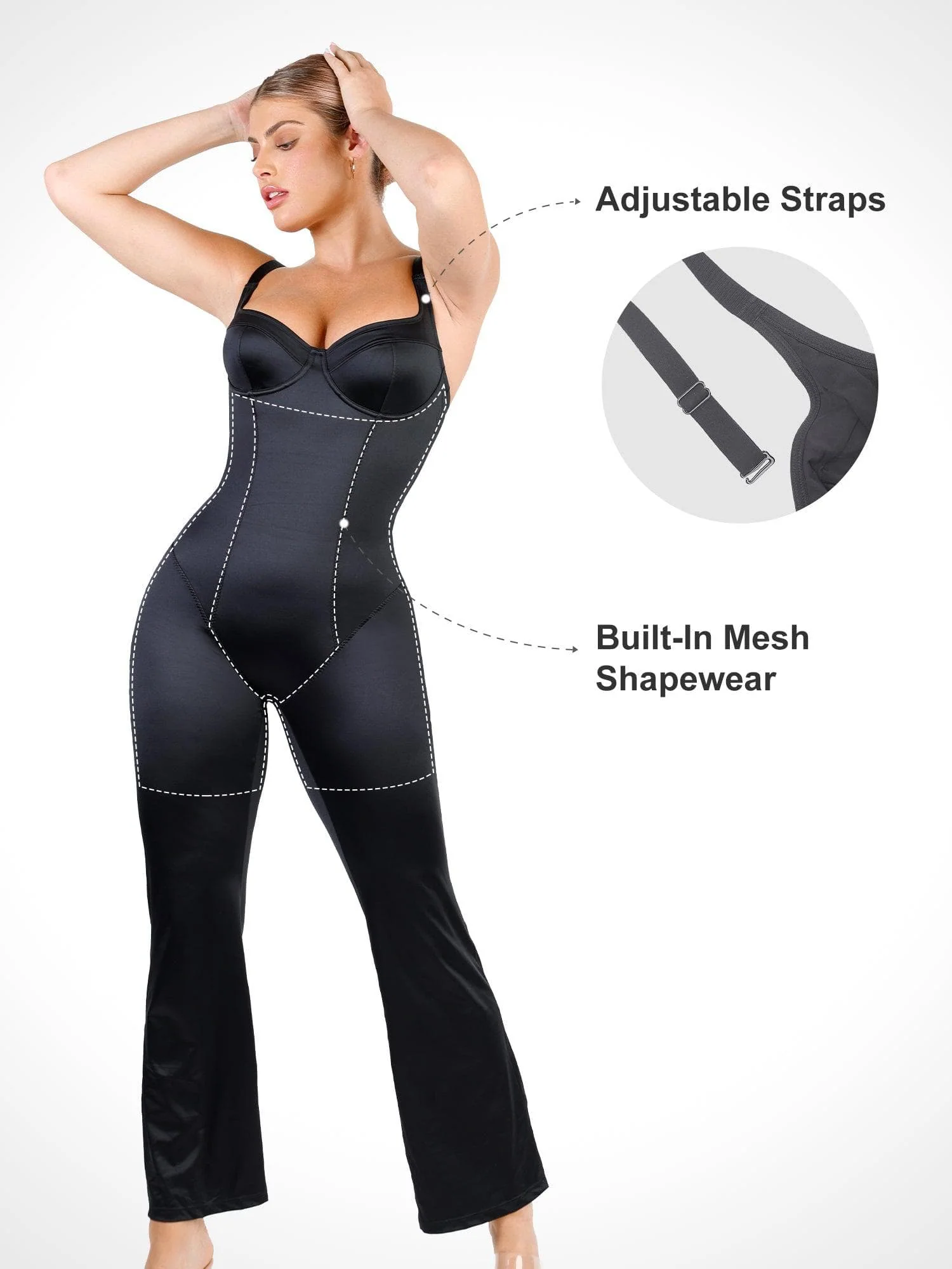 Metallic Shiny Shapewear Romper Or Dress Or Jumpsuit - Image 30