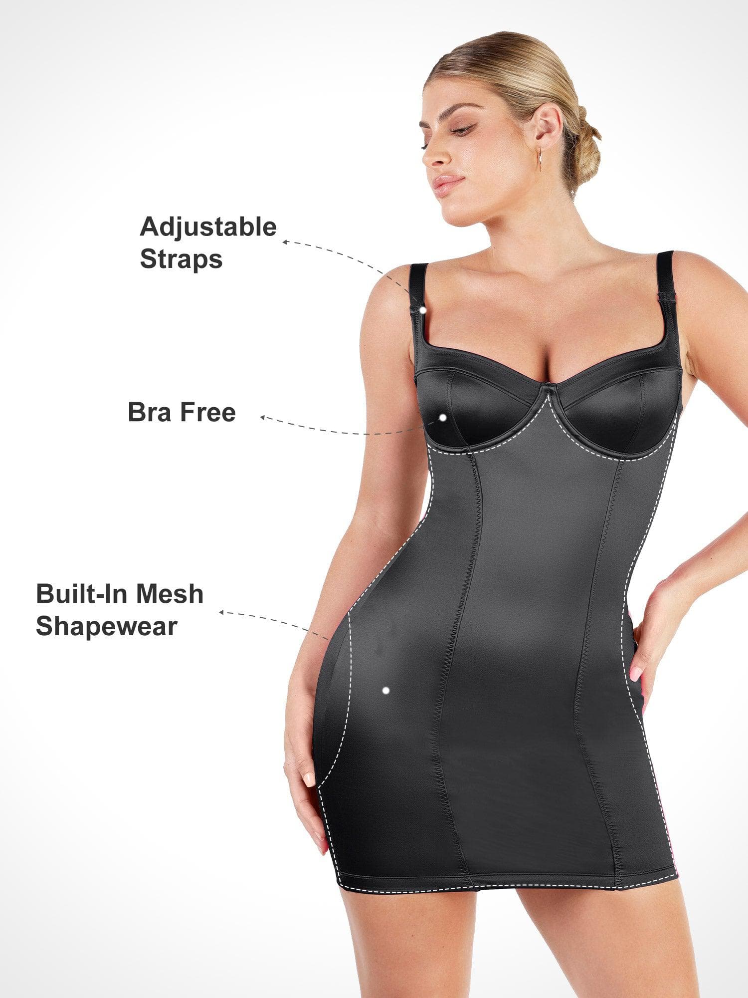 Metallic Shiny Shapewear Romper Or Dress Or Jumpsuit - Image 6