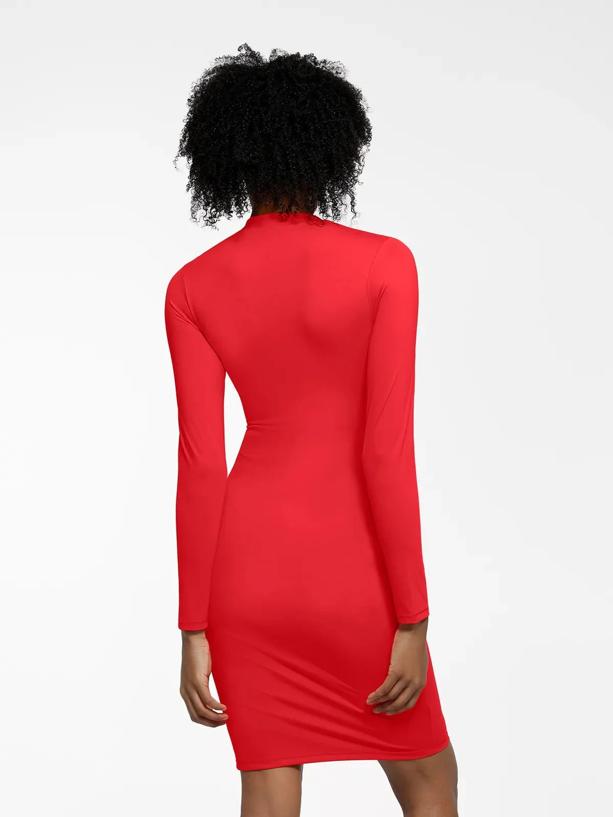 Redtag Thermal Shapewear Long Sleeve Mock Neck Midi Dress For Insiders - Image 10
