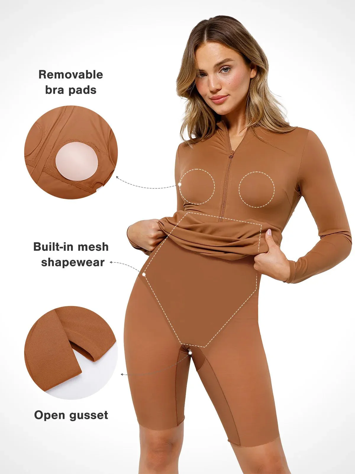 Redtag Thermal Shapewear Long Sleeve Mock Neck Midi Dress For Insiders - Image 12