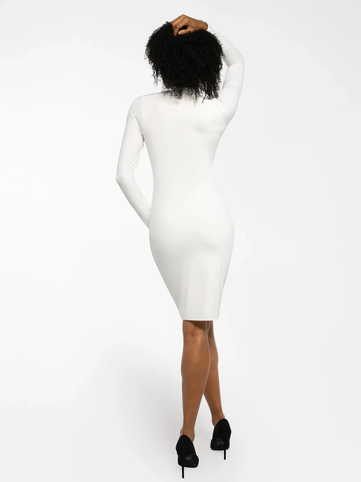 Redtag Thermal Shapewear Long Sleeve Mock Neck Midi Dress For Insiders - Image 20