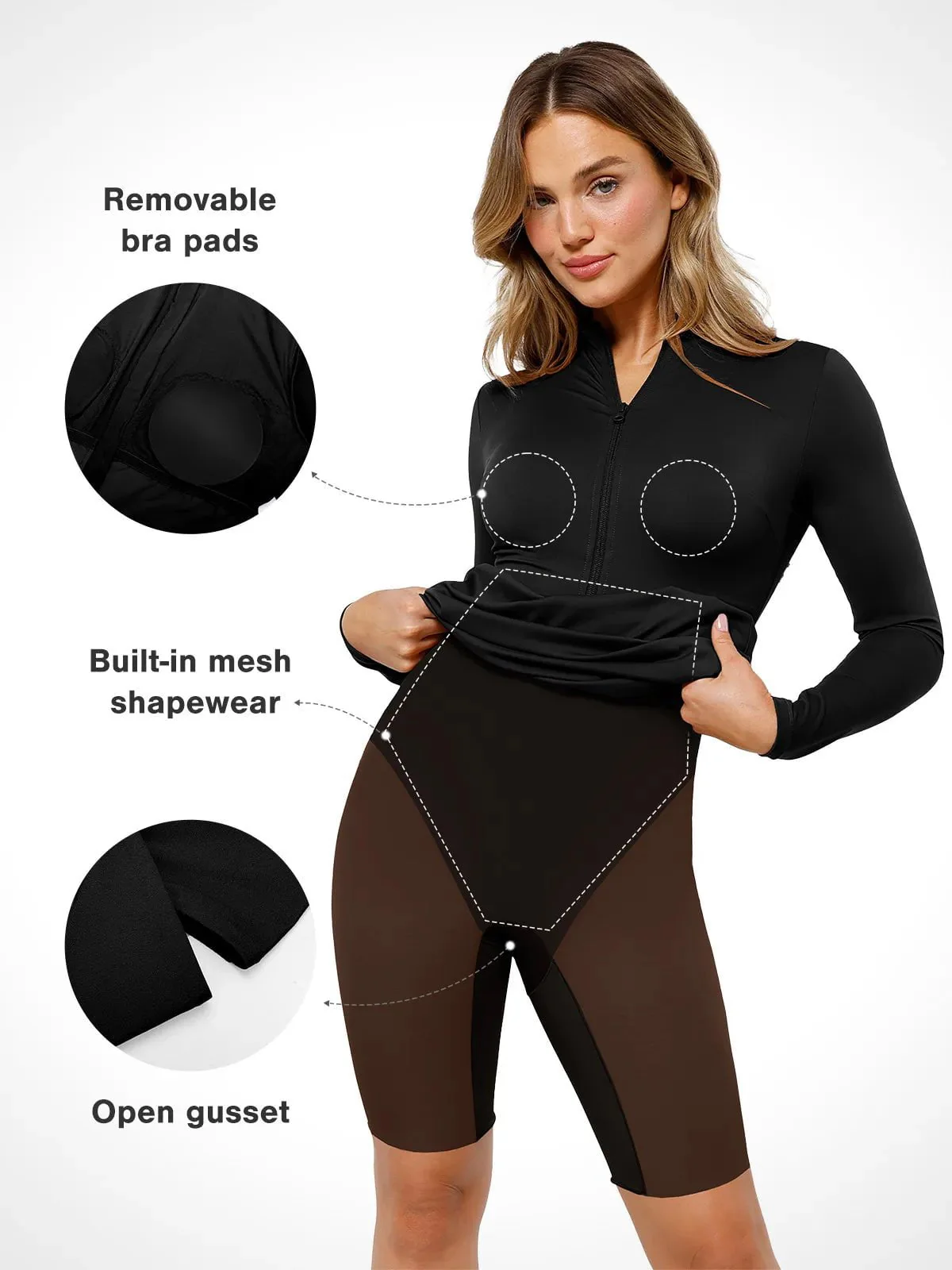Redtag Thermal Shapewear Long Sleeve Mock Neck Midi Dress For Insiders - Image 24