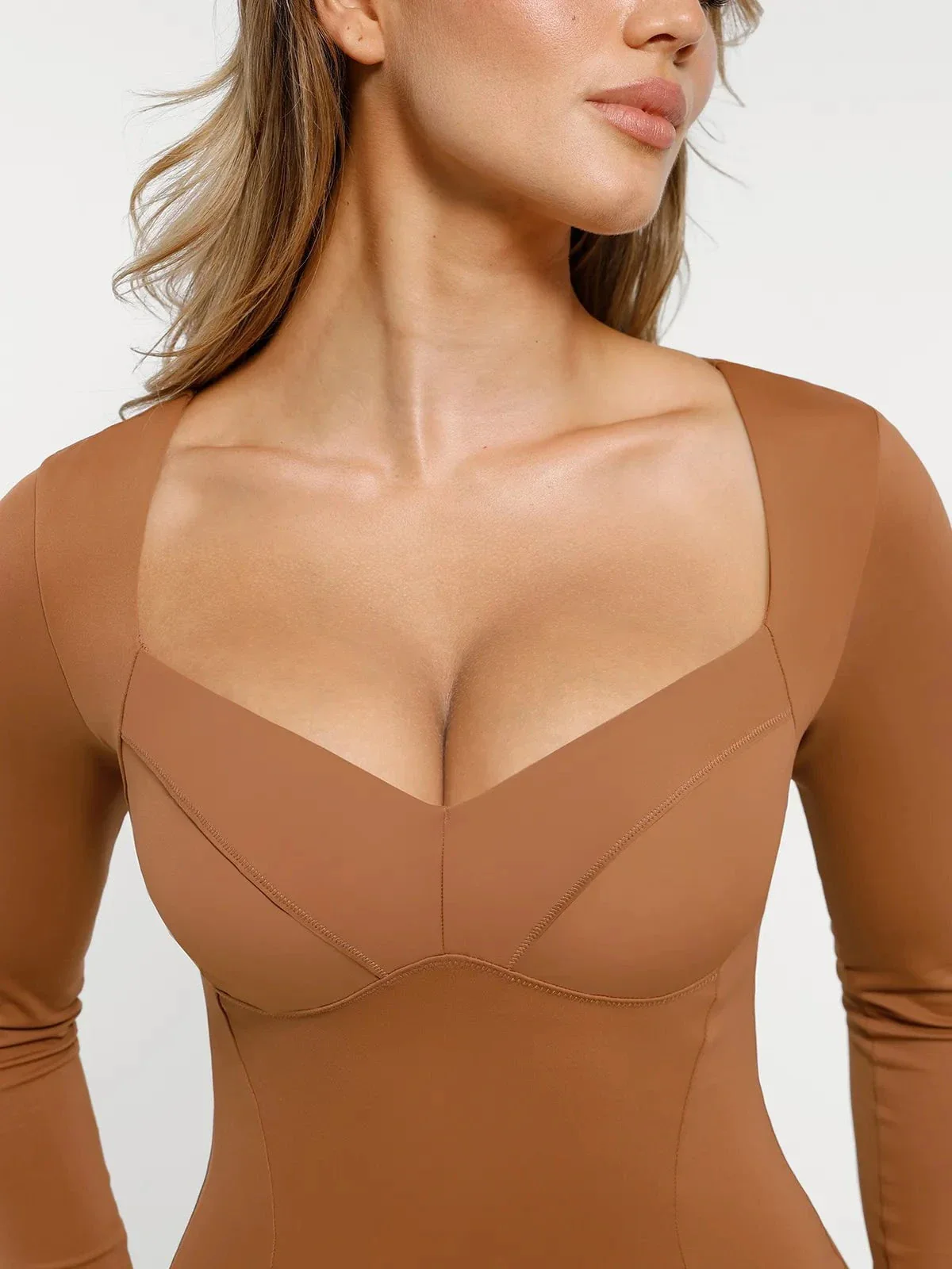 Redtag Thermal Shapewear Long Sleeve Sweetheart Mini Dress - Image 20