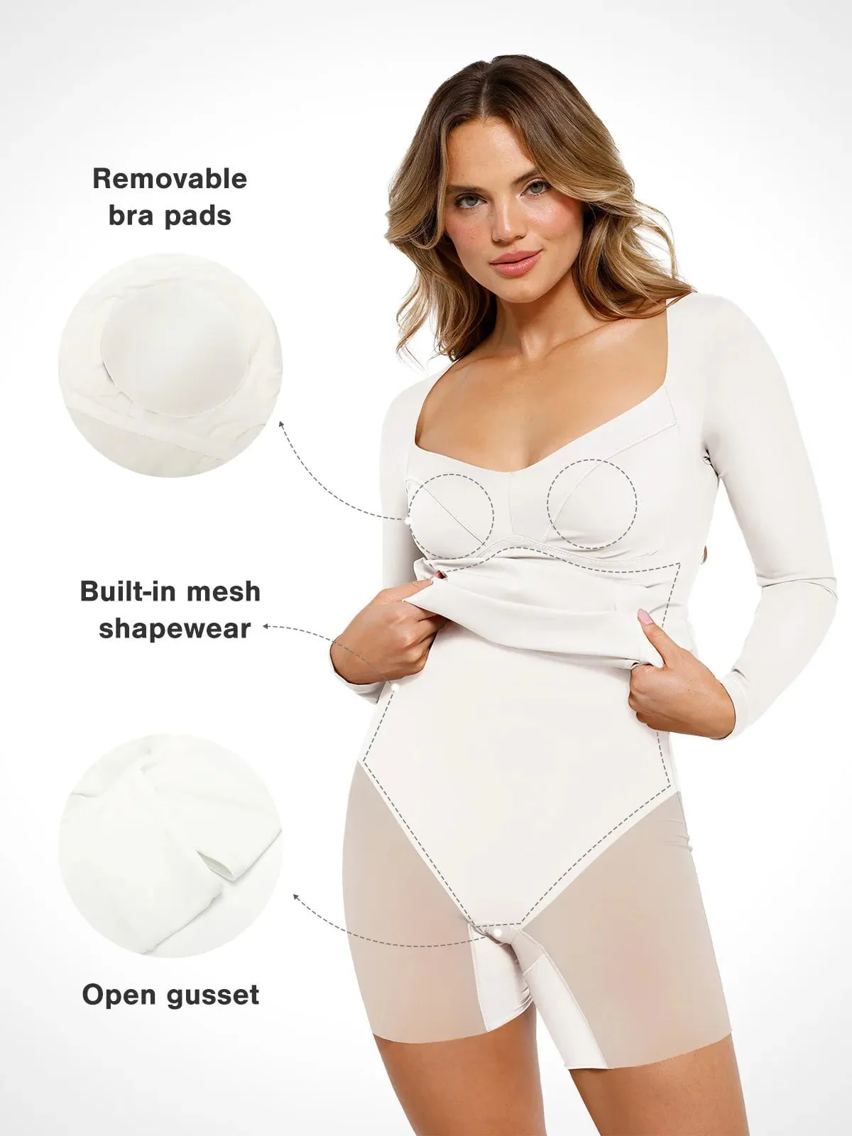 Redtag Thermal Shapewear Long Sleeve Sweetheart Mini Dress For Insiders - Image 22