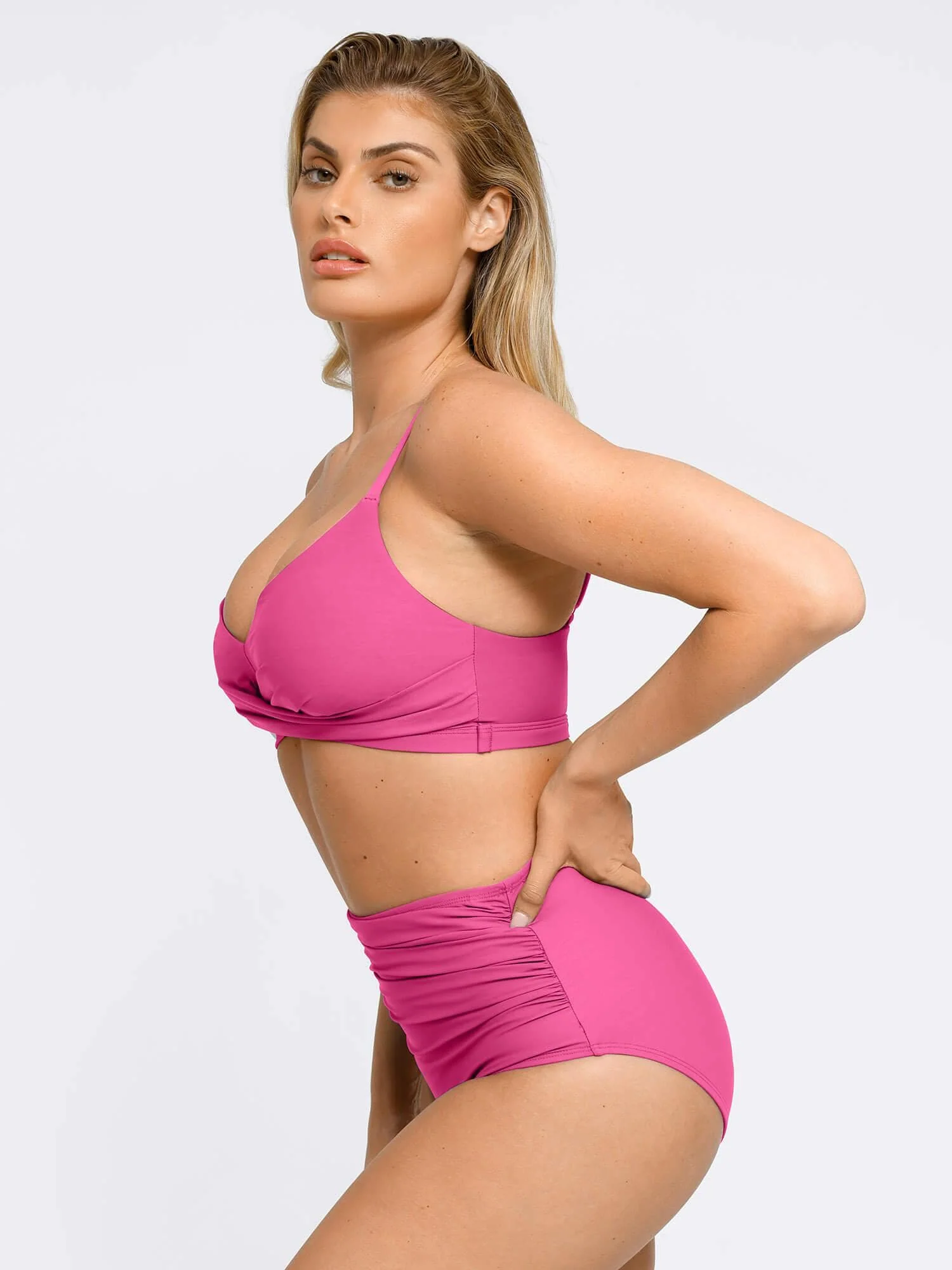 Shapewear Ruched Sculpting Bikini Top and Bottom Set - Image 11