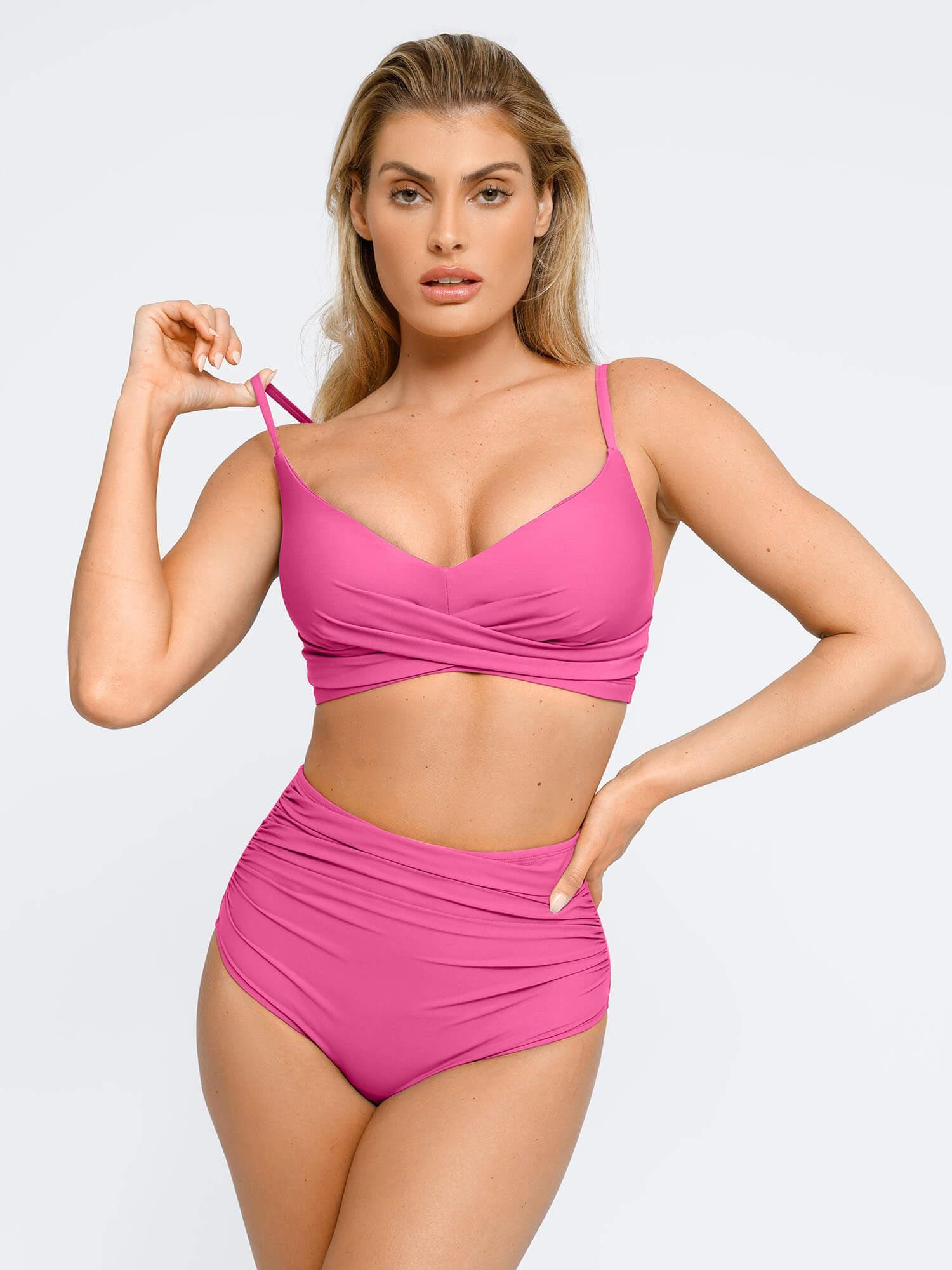 Shapewear Ruched Sculpting Bikini Top and Bottom Set - Image 13