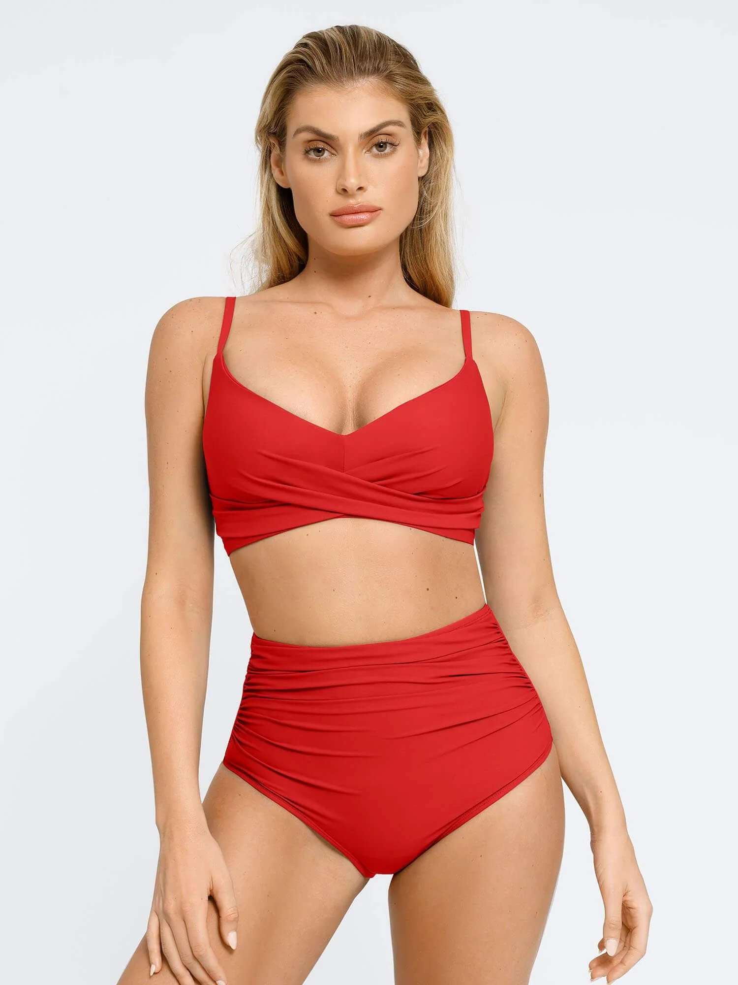Shapewear Ruched Sculpting Bikini Top and Bottom Set - Image 17