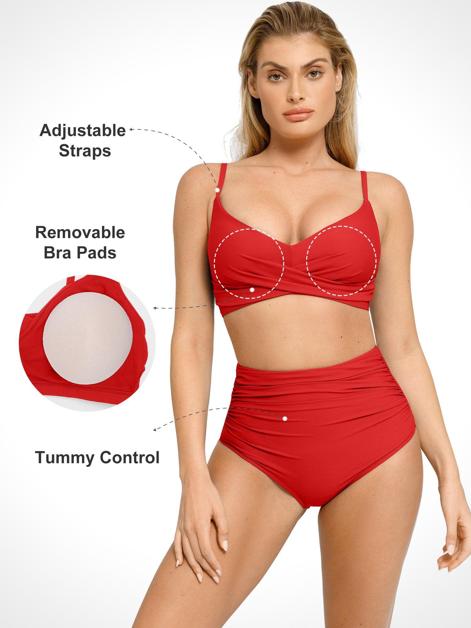 Shapewear Ruched Sculpting Bikini Top and Bottom Set - Image 18