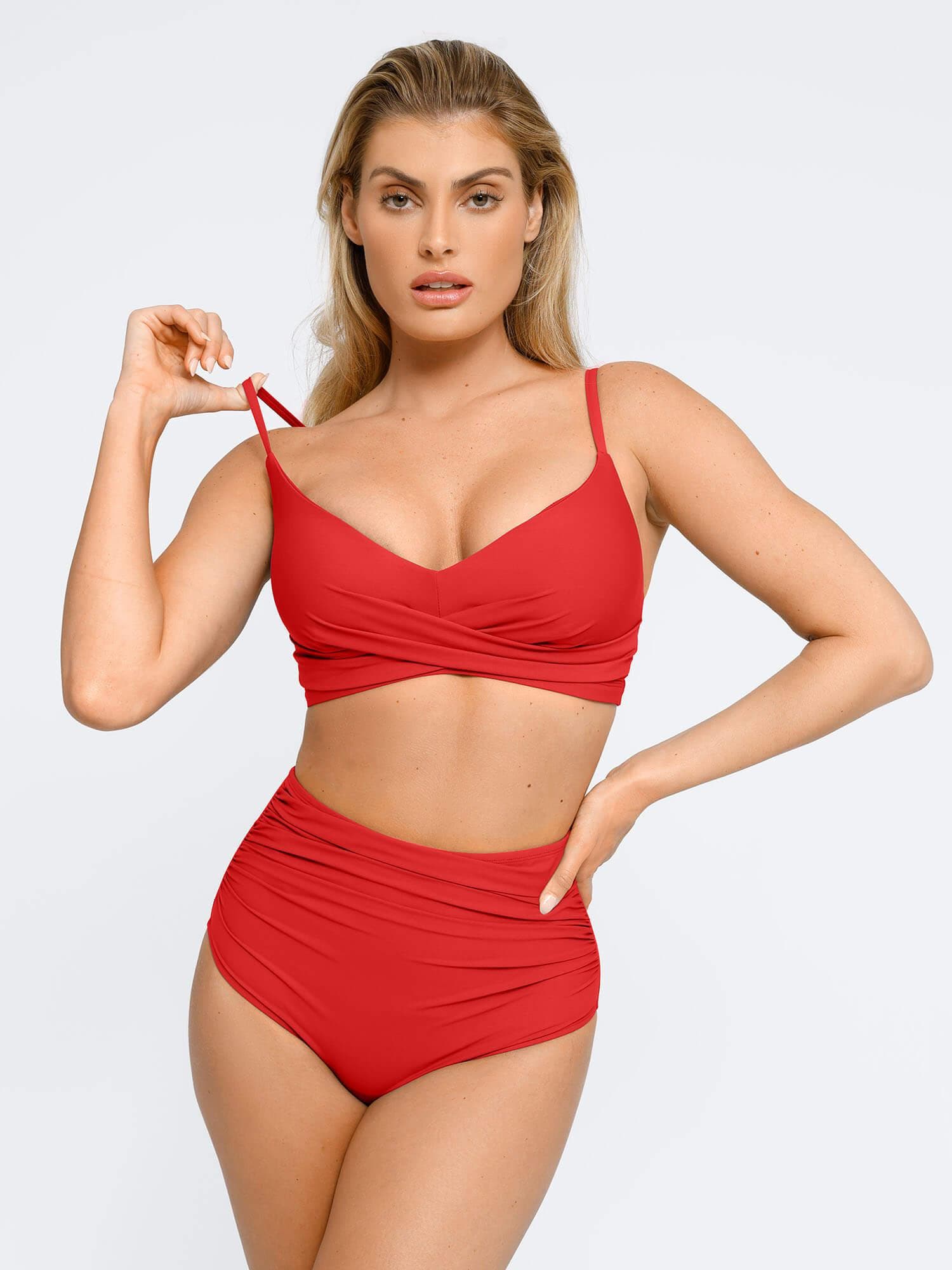 Shapewear Ruched Sculpting Bikini Top and Bottom Set - Image 21