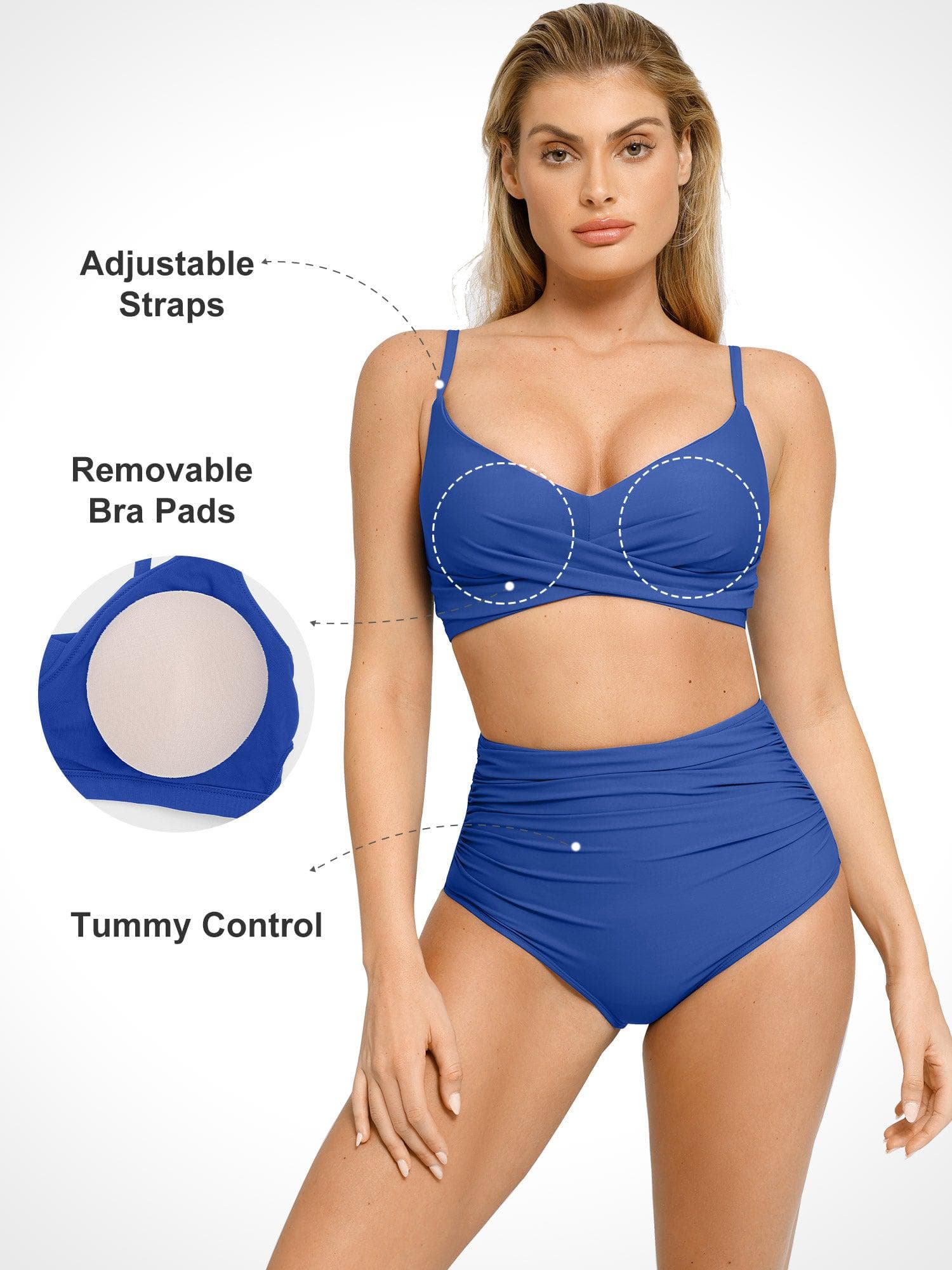 Shapewear Ruched Sculpting Bikini Top and Bottom Set - Image 24