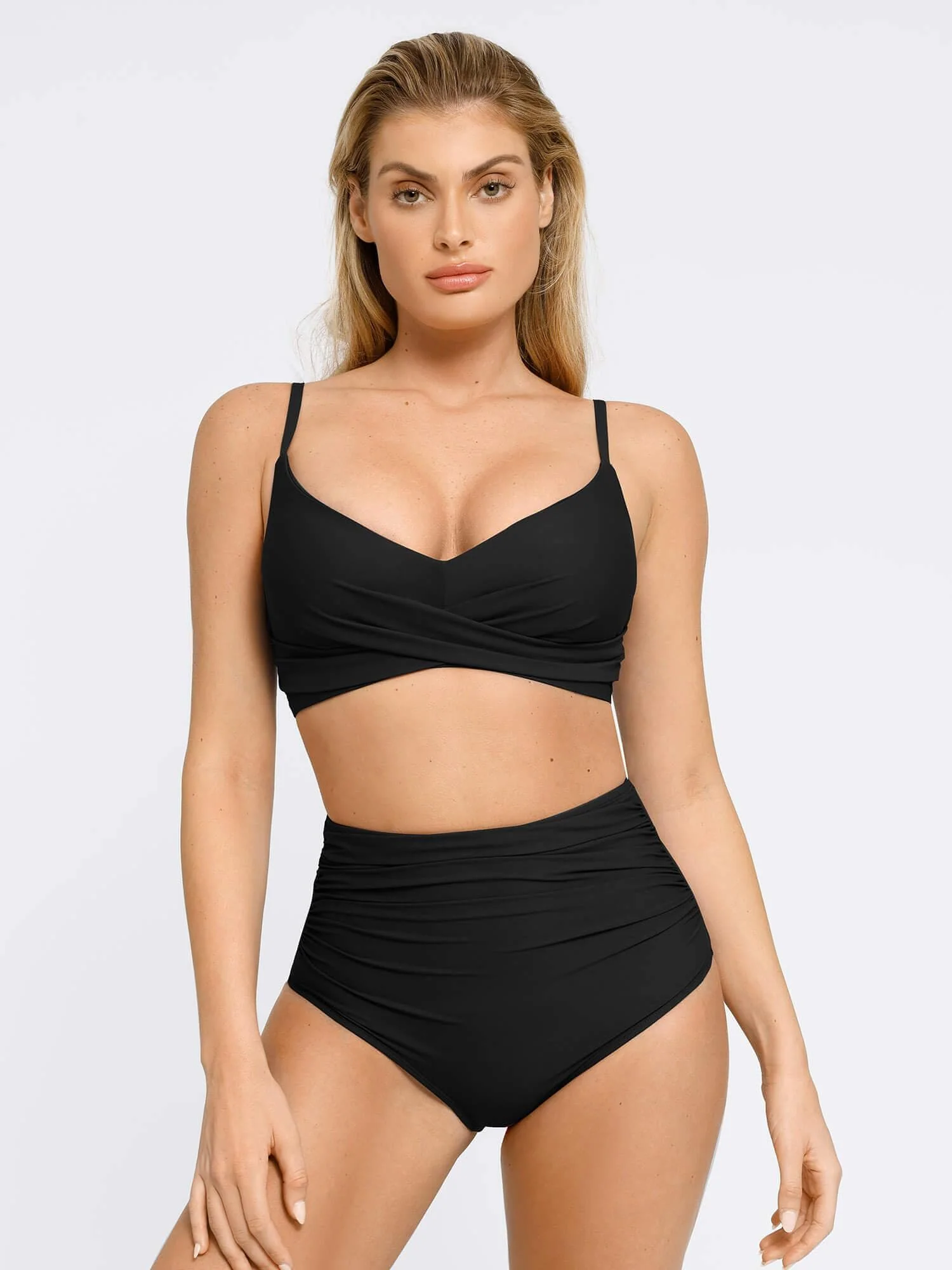 Shapewear Ruched Sculpting Bikini Top and Bottom Set - Image 3
