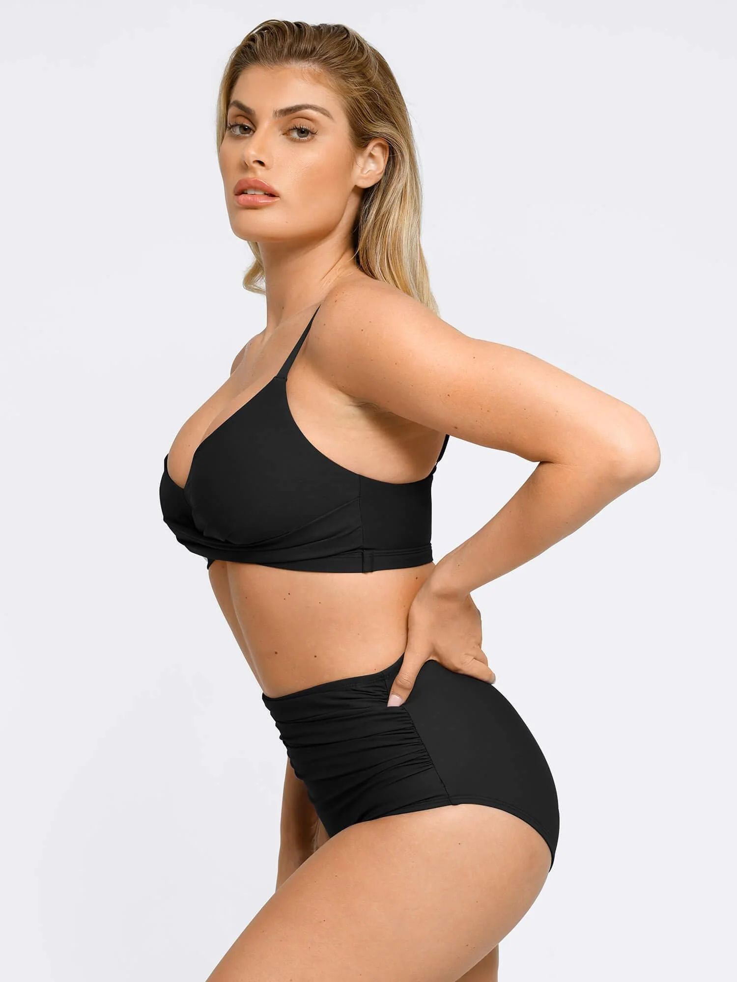 Shapewear Ruched Sculpting Bikini Top and Bottom Set - Image 5