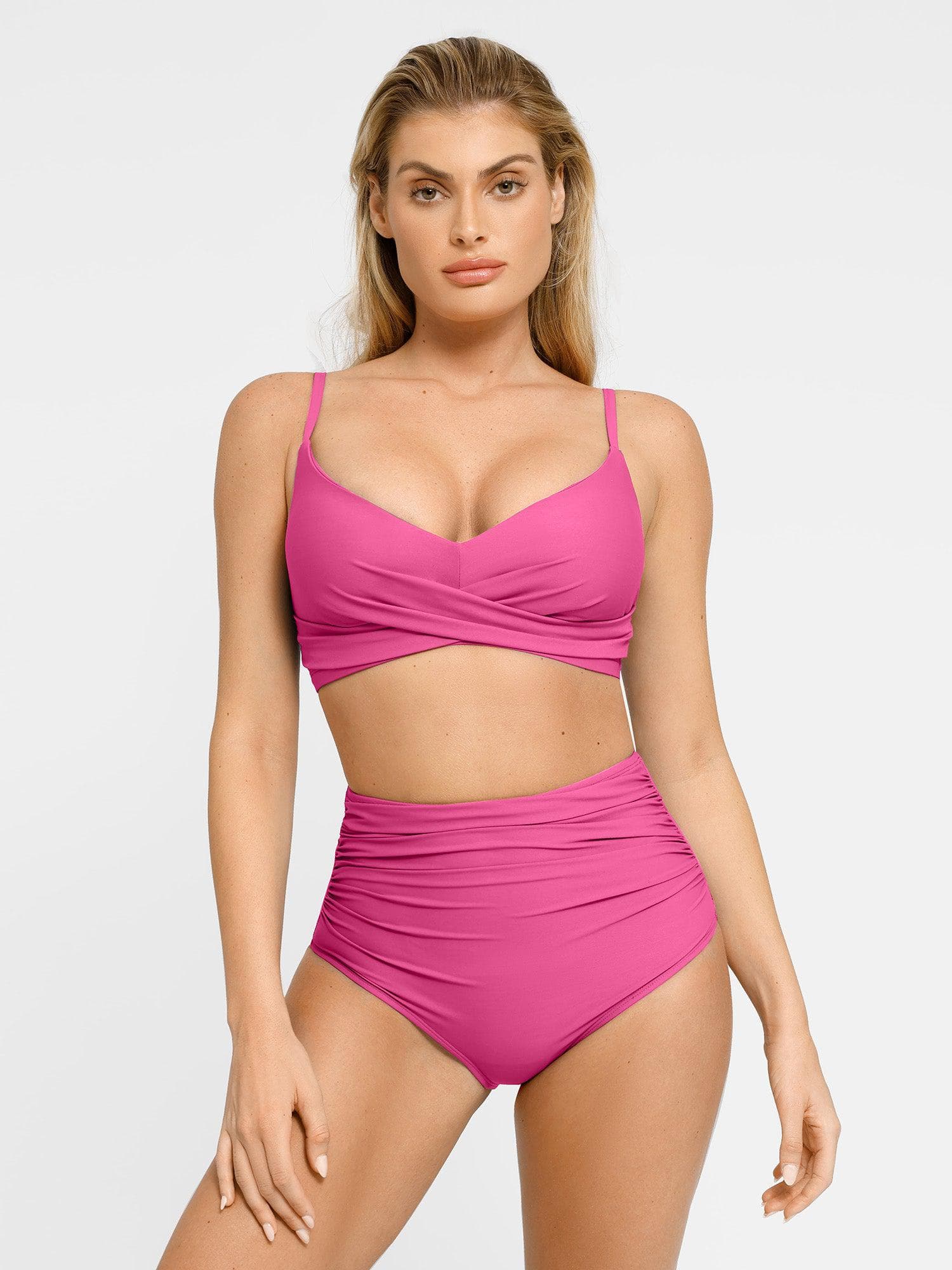 Shapewear Ruched Sculpting Bikini Top and Bottom Set - Image 9