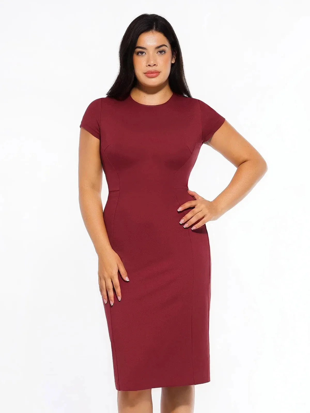 SculptWear Short Sleeve Fitted Sheath Dress - Image 11