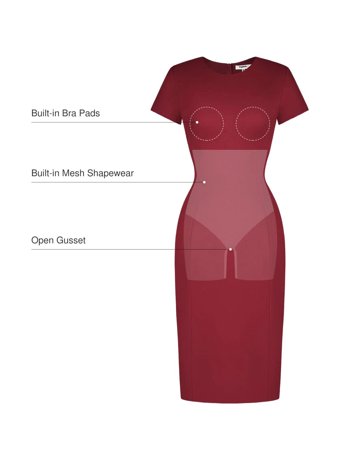 SculptWear Short Sleeve Fitted Sheath Dress - Image 12