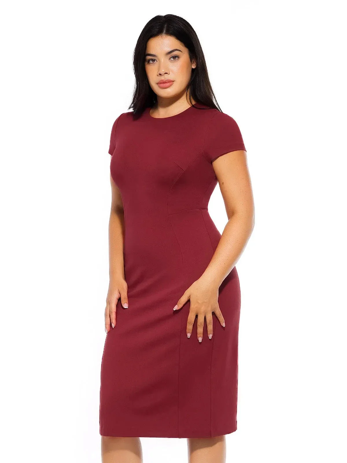 SculptWear Short Sleeve Fitted Sheath Dress - Image 16