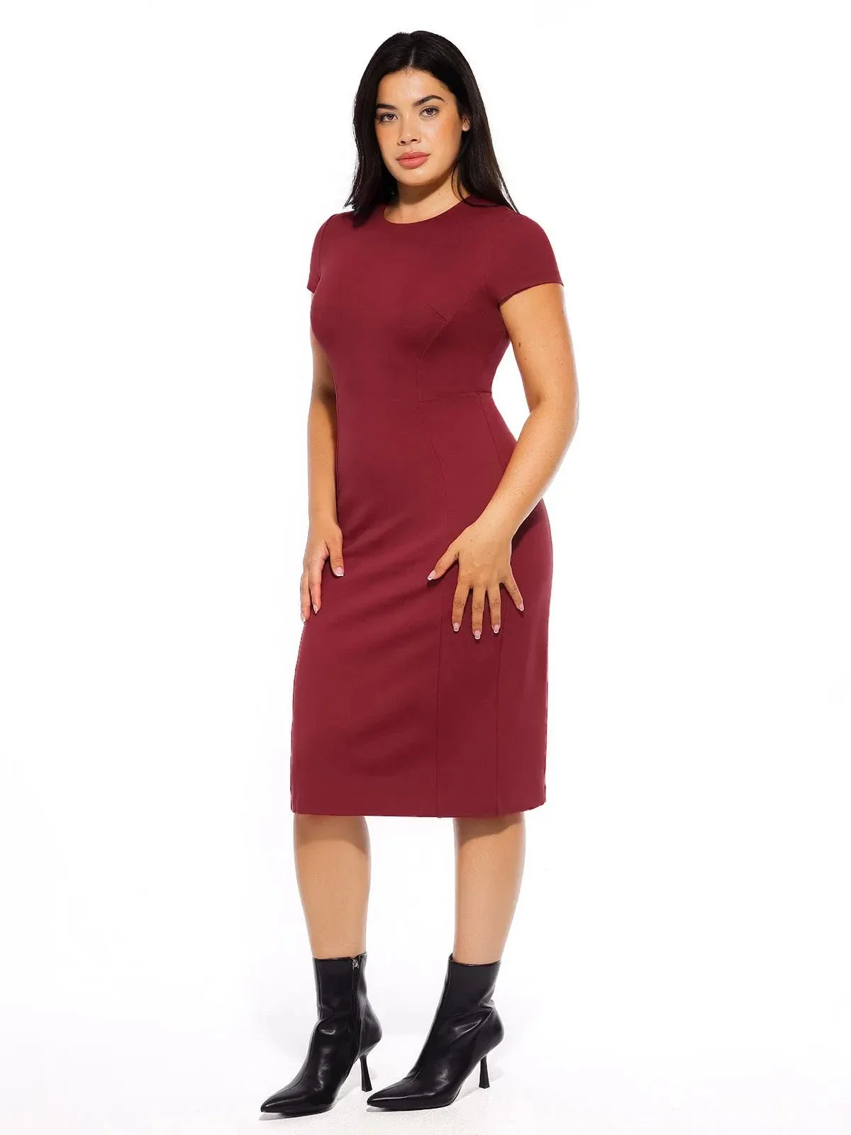SculptWear Short Sleeve Fitted Sheath Dress - Image 19