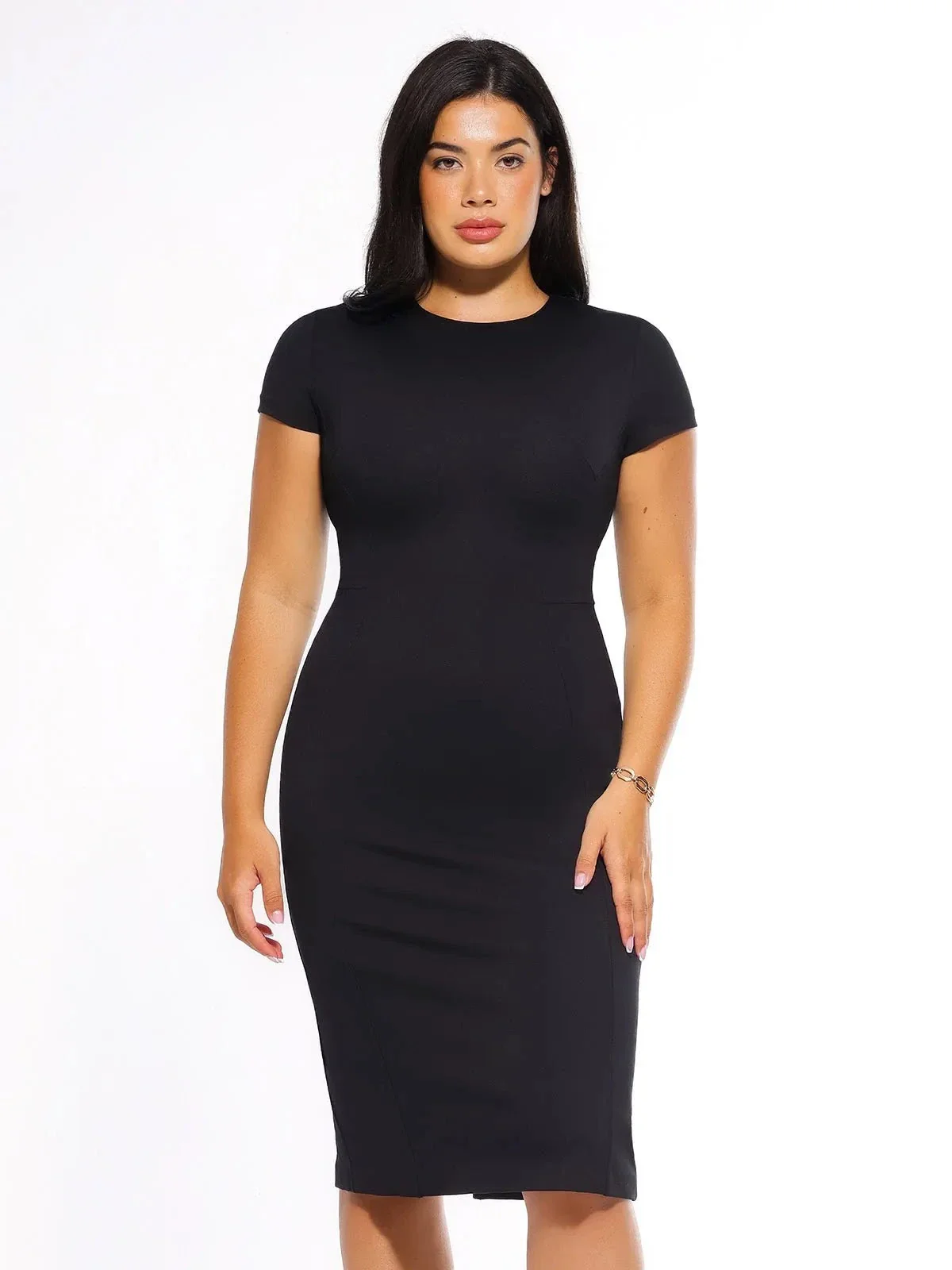 SculptWear Short Sleeve Fitted Sheath Dress - Image 2