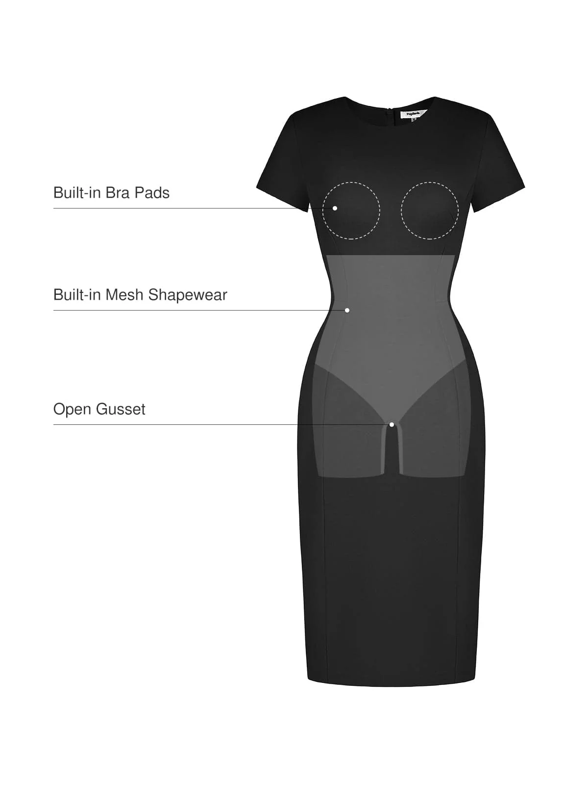 SculptWear Short Sleeve Fitted Sheath Dress - Image 3