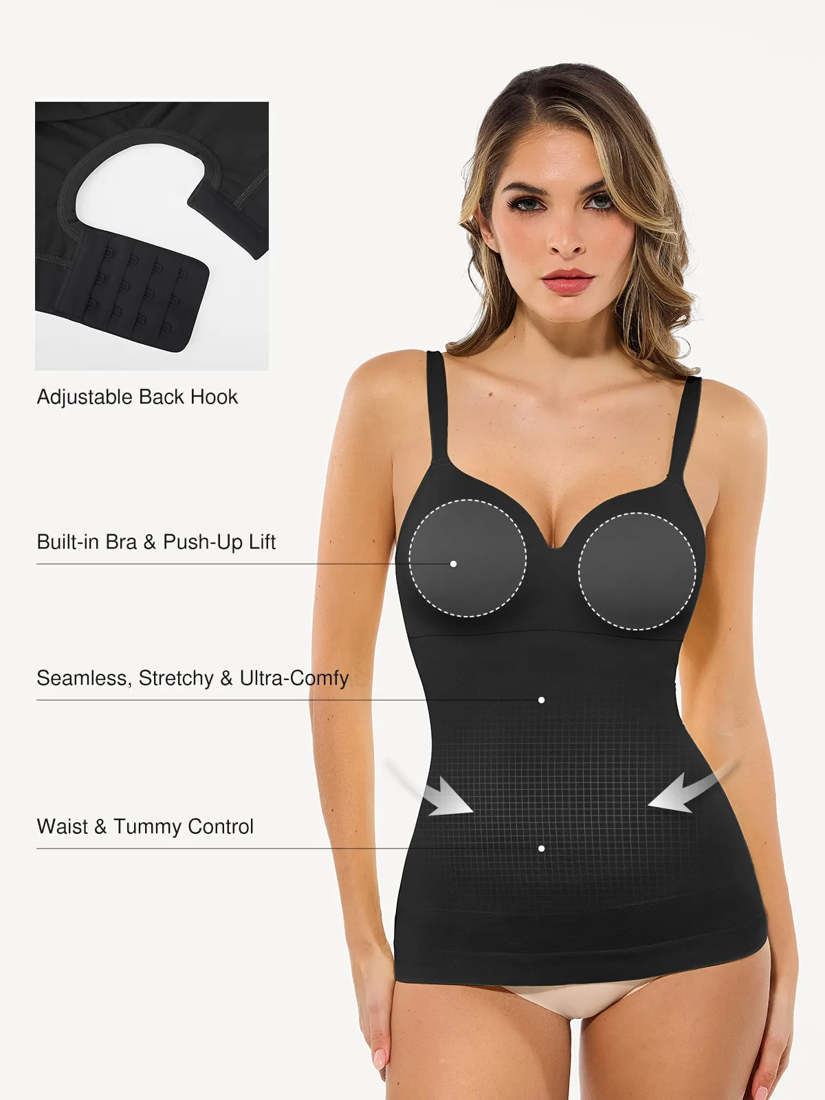 Seamless All-in-One Push-Up Sculpting Cami Top - Image 29