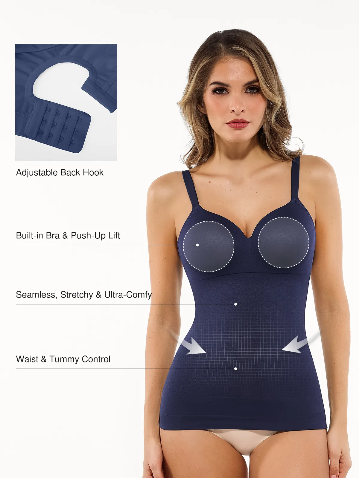 Seamless All-in-One Push-Up Sculpting Cami Top - Image 3