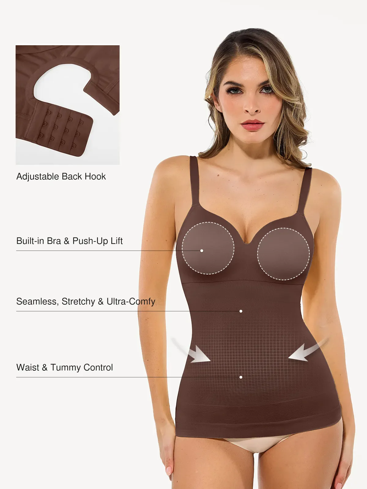 Seamless All-in-One Push-Up Sculpting Cami Top - Image 38