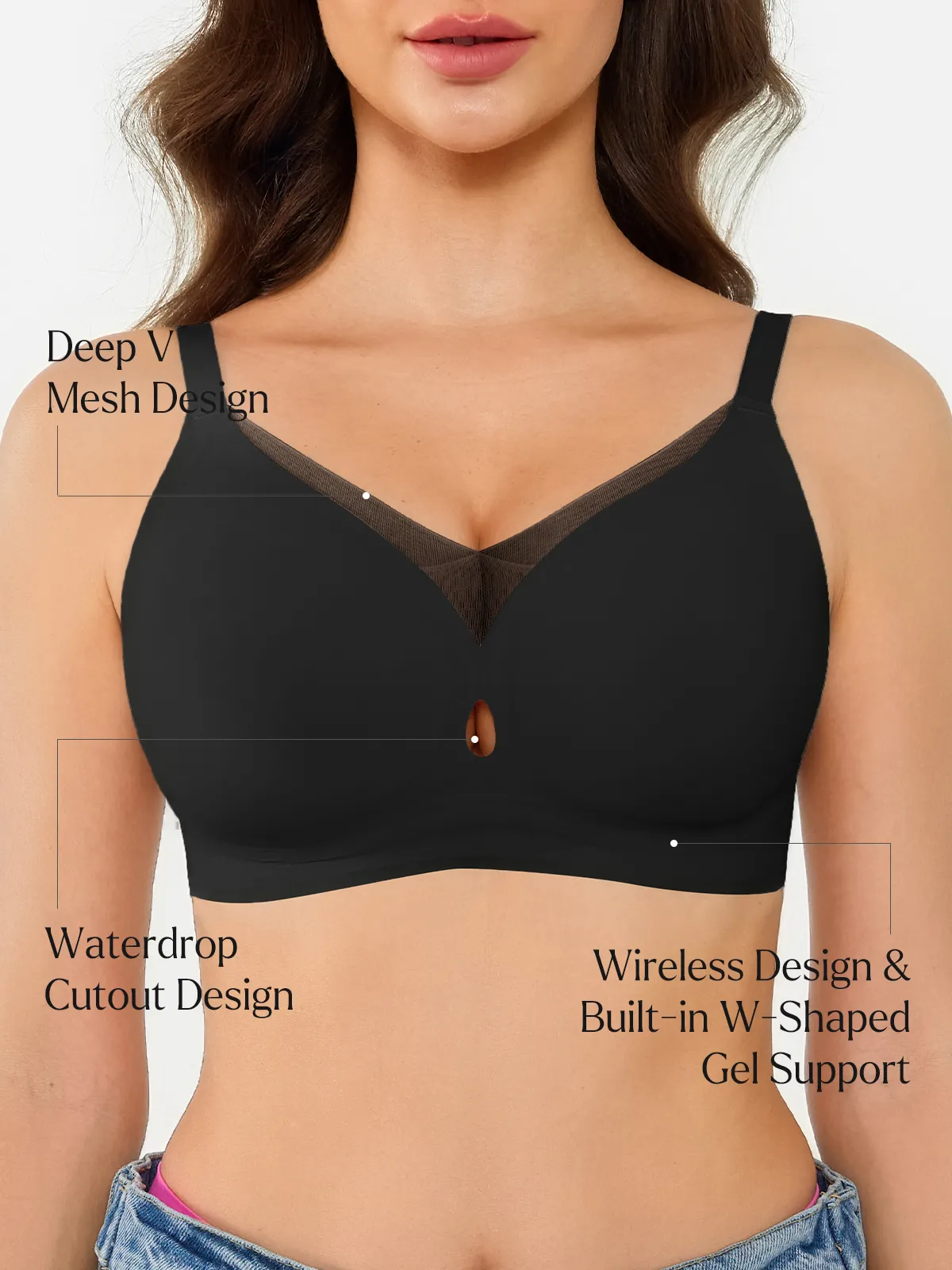Seamless Breathable Contour Plunge Bra - Image 29