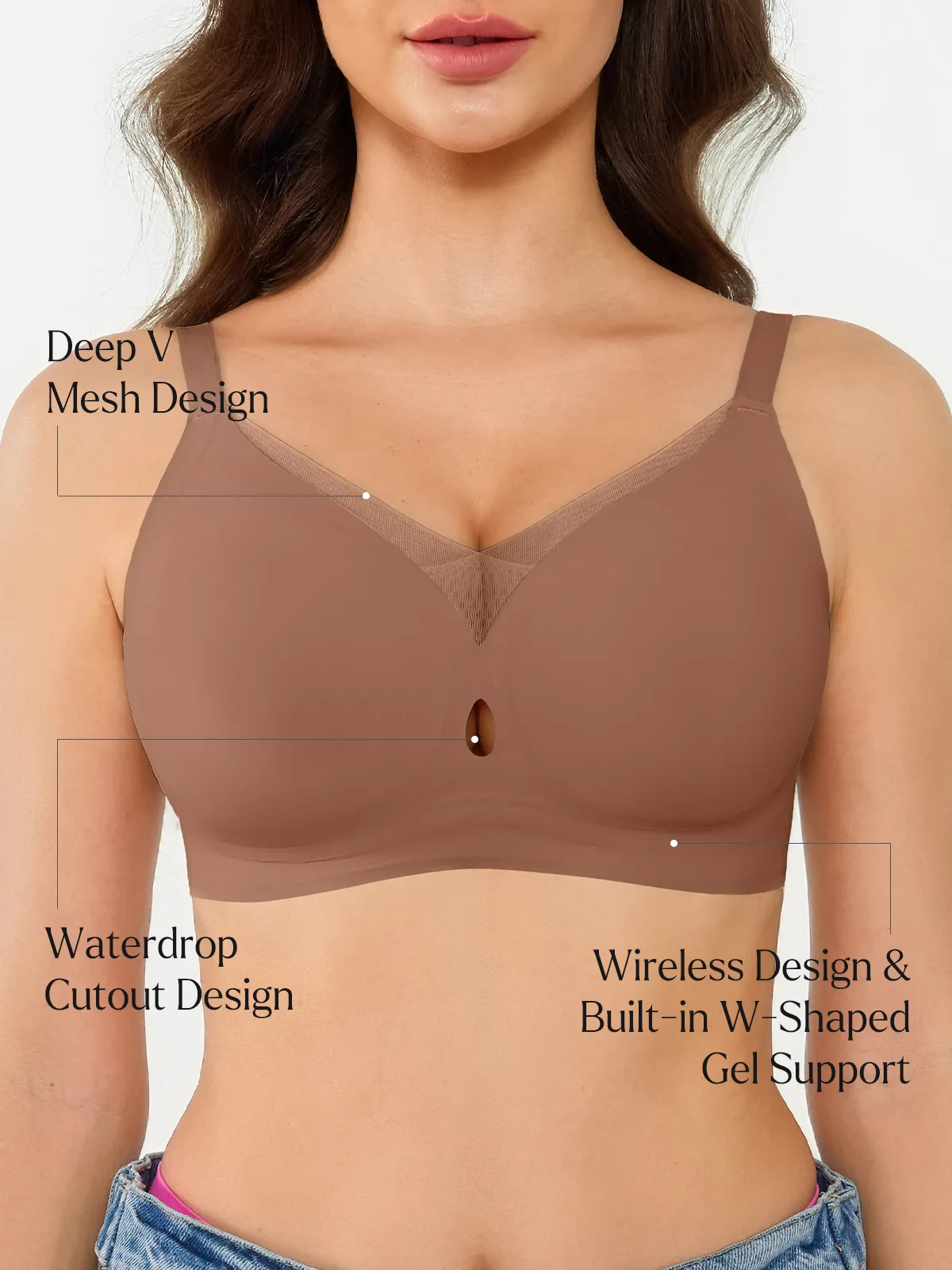 Seamless Breathable Contour Plunge Bra - Image 3