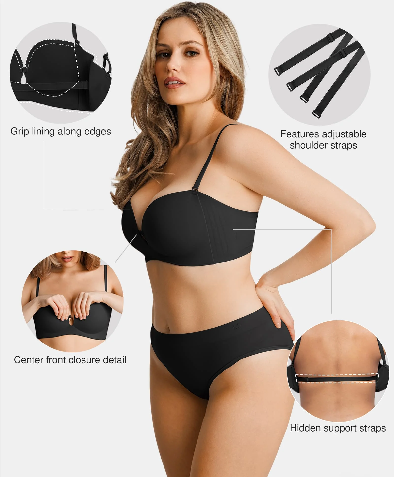 Seamless Non-Slip Shaping Strapless Bra - Image 17