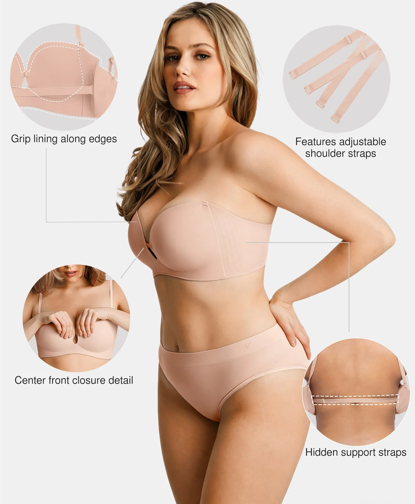 Seamless Non-Slip Shaping Strapless Bra - Image 3