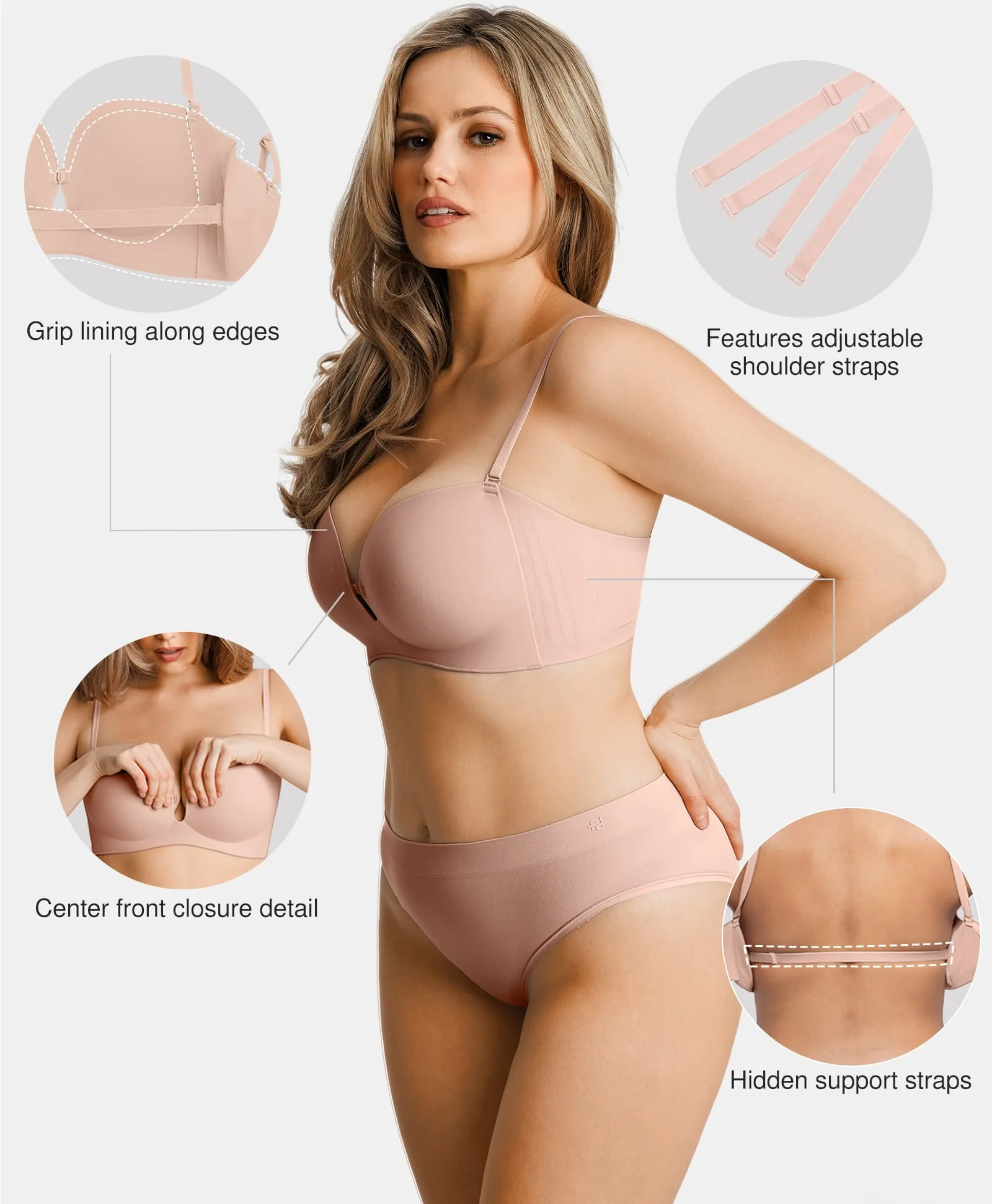 Seamless Non-Slip Shaping Strapless Bra - Image 31