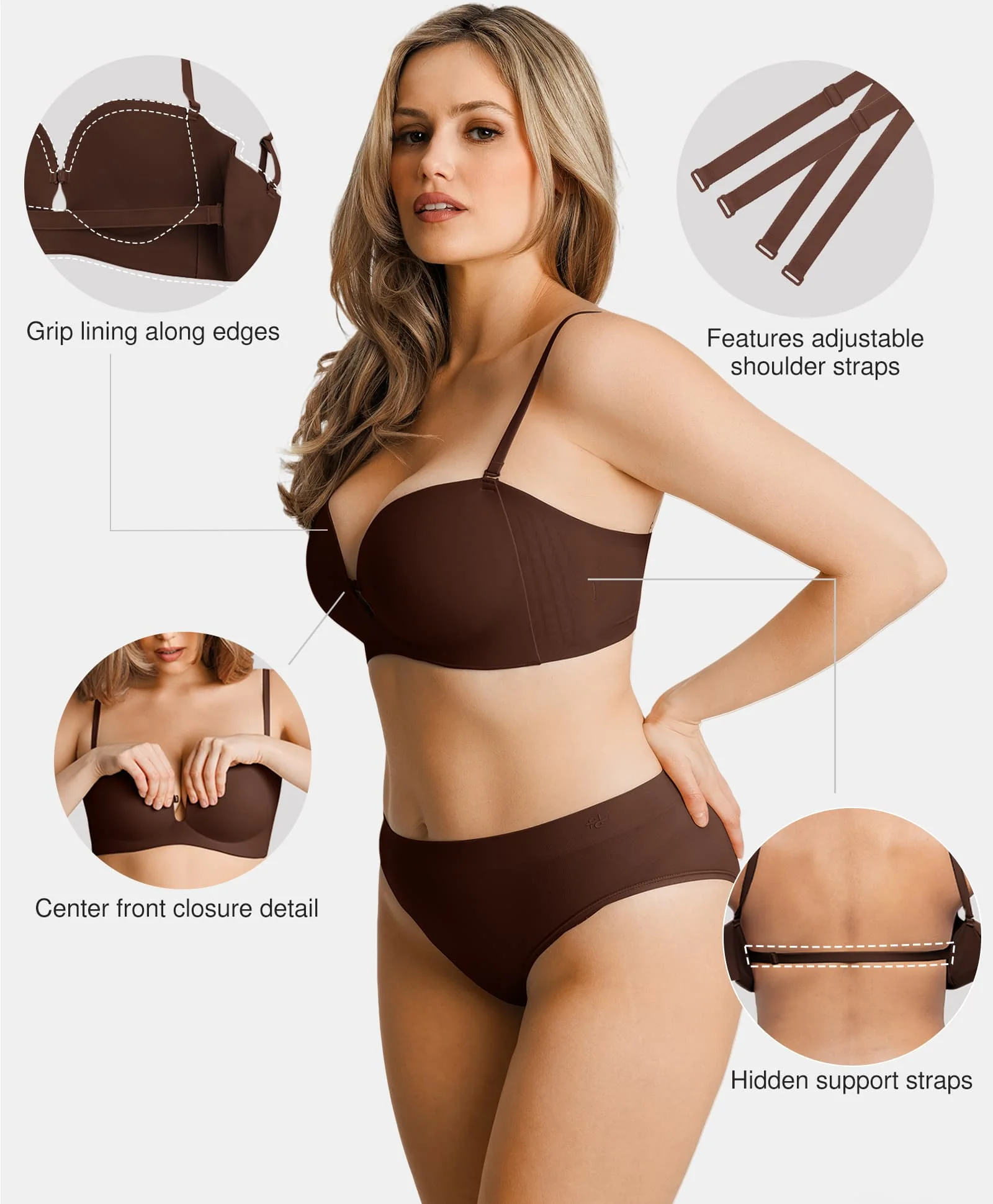 Seamless Non-Slip Shaping Strapless Bra - Image 46