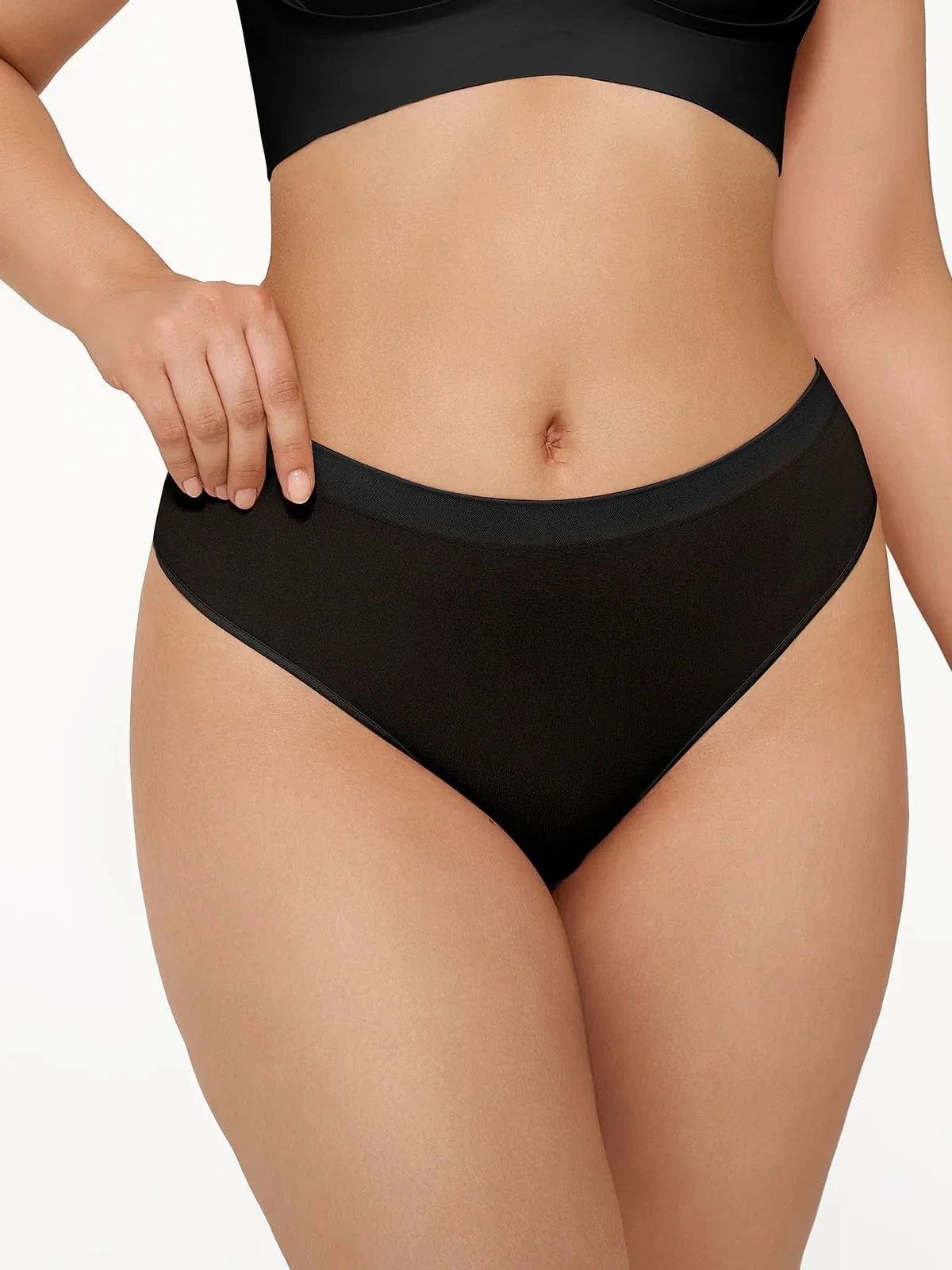 Seamless Solid Mid-Rise Thong Brief - Image 10
