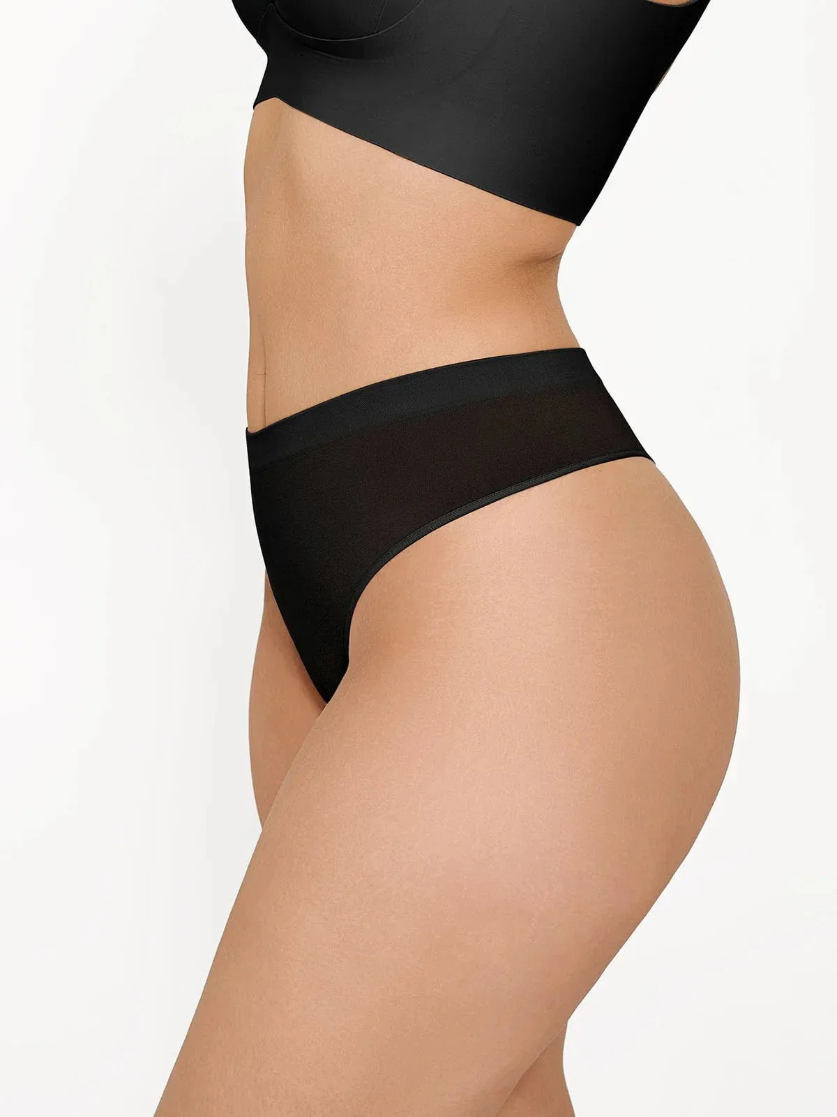 Seamless Solid Mid-Rise Thong Brief - Image 11