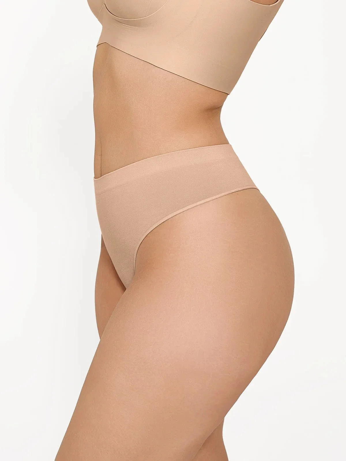 Seamless Solid Mid-Rise Thong Brief - Image 2