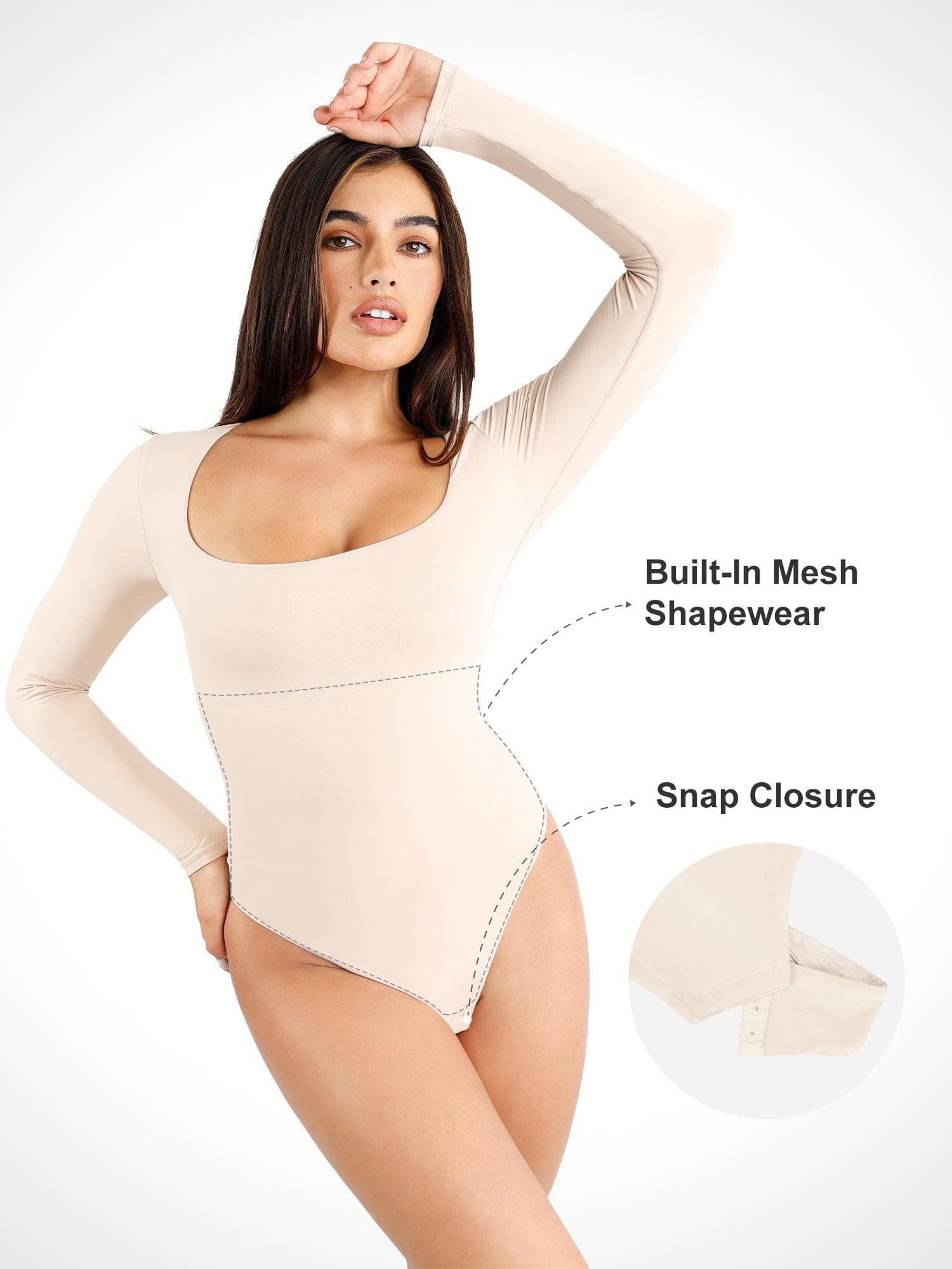 Shapewear Cloudsense Long Sleeve Seamless Bodysuit - Image 13
