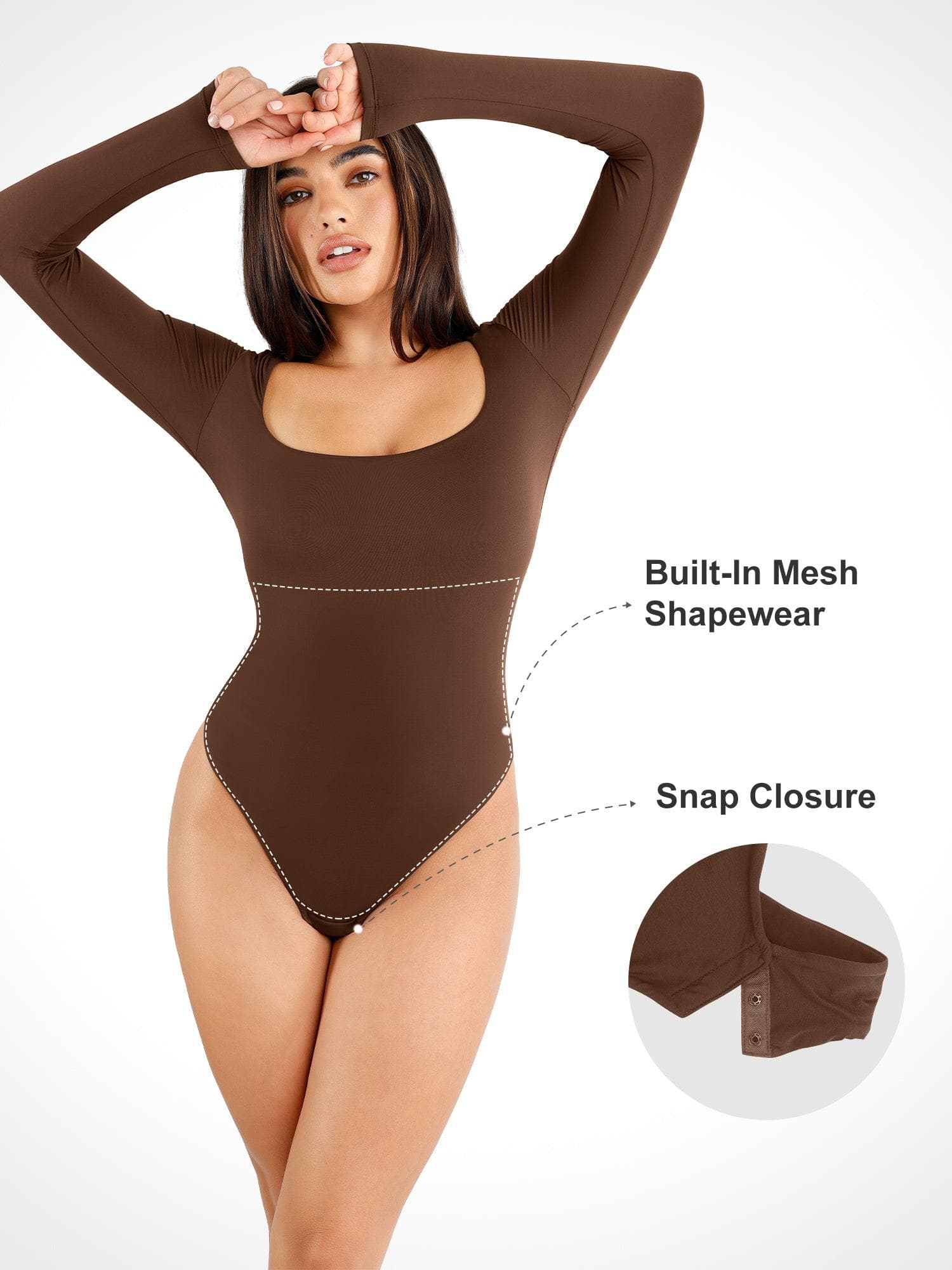 Shapewear Cloudsense Long Sleeve Seamless Bodysuit - Image 2