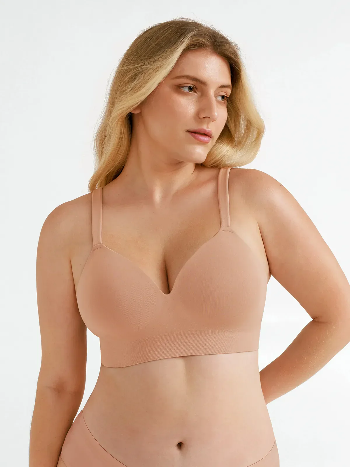 Seamless Wireless Adjustable Wide-Strap T-Shirt Bra - Image 13