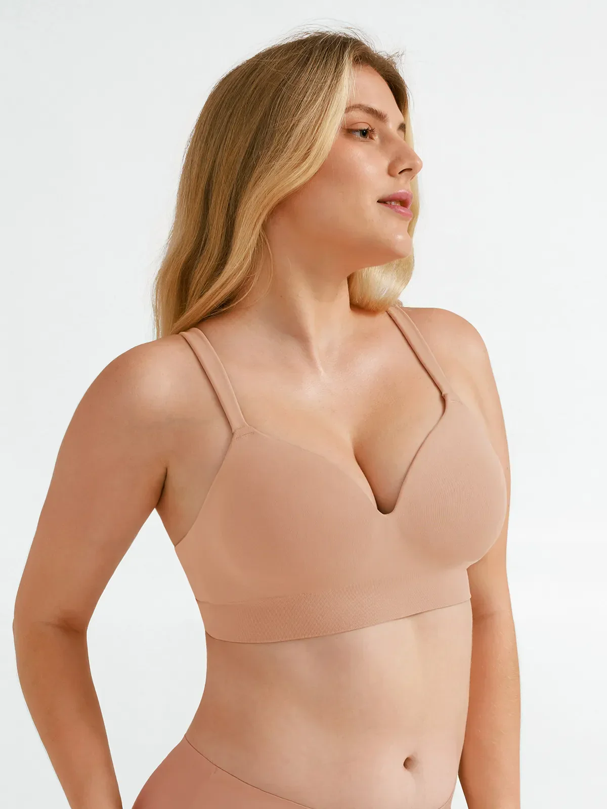 Seamless Wireless Adjustable Wide-Strap T-Shirt Bra - Image 15