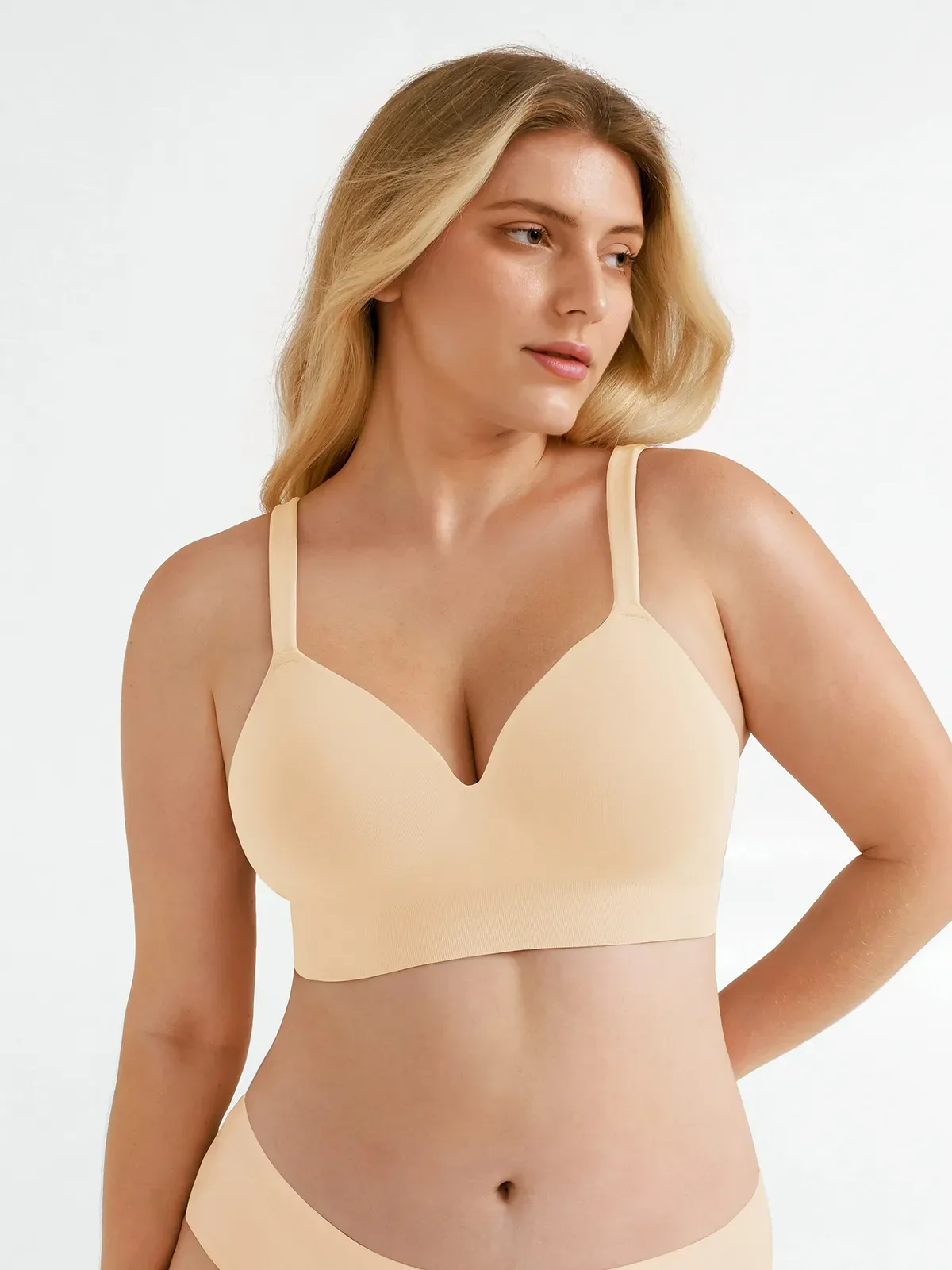 Seamless Wireless Adjustable Wide-Strap T-Shirt Bra - Image 19