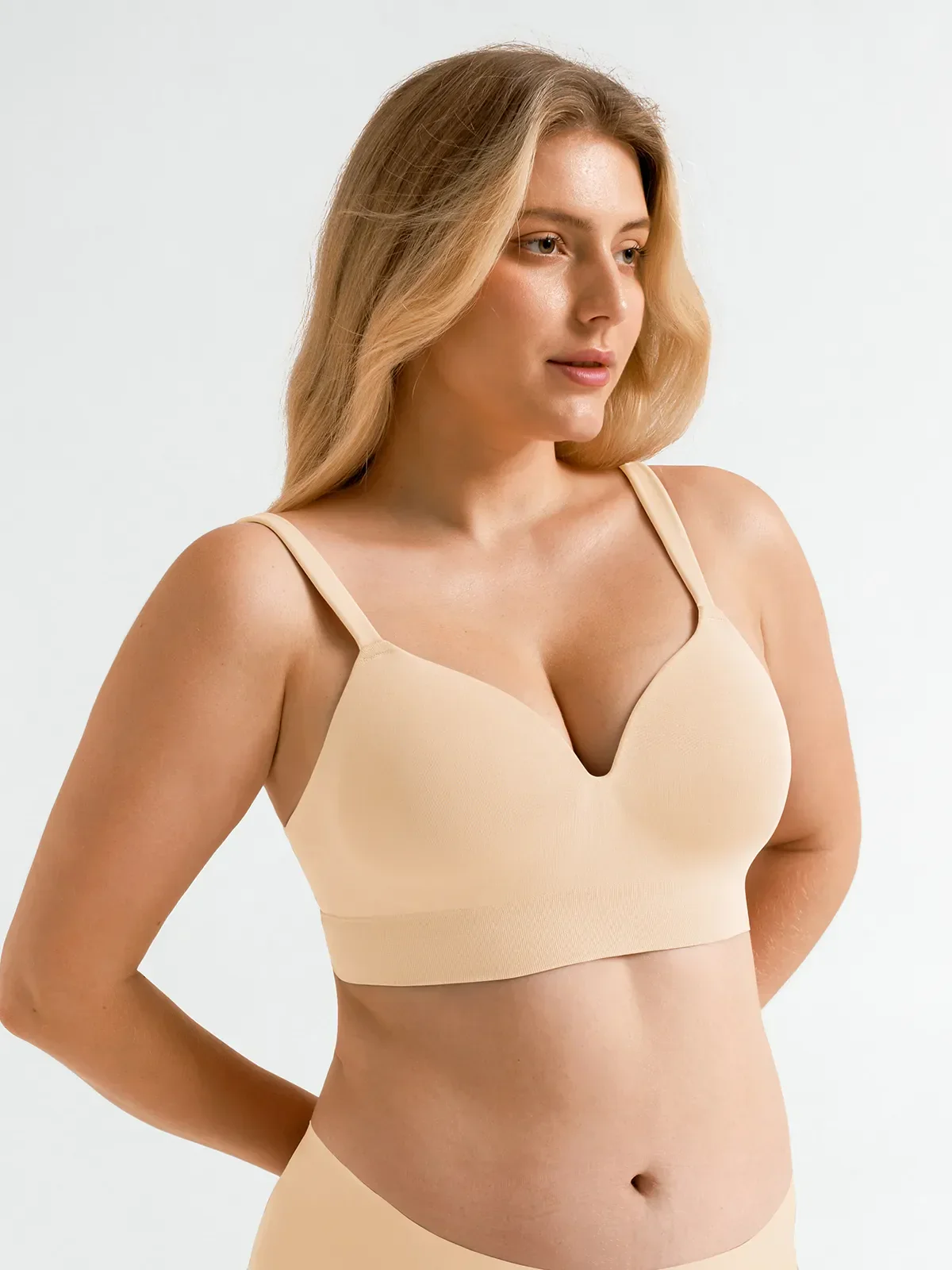 Seamless Wireless Adjustable Wide-Strap T-Shirt Bra - Image 21