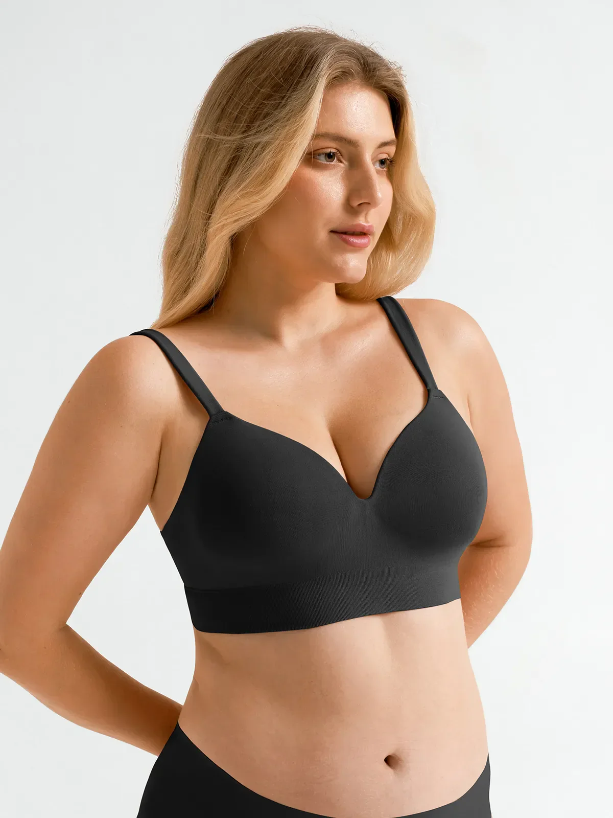 Seamless Wireless Adjustable Wide-Strap T-Shirt Bra - Image 9