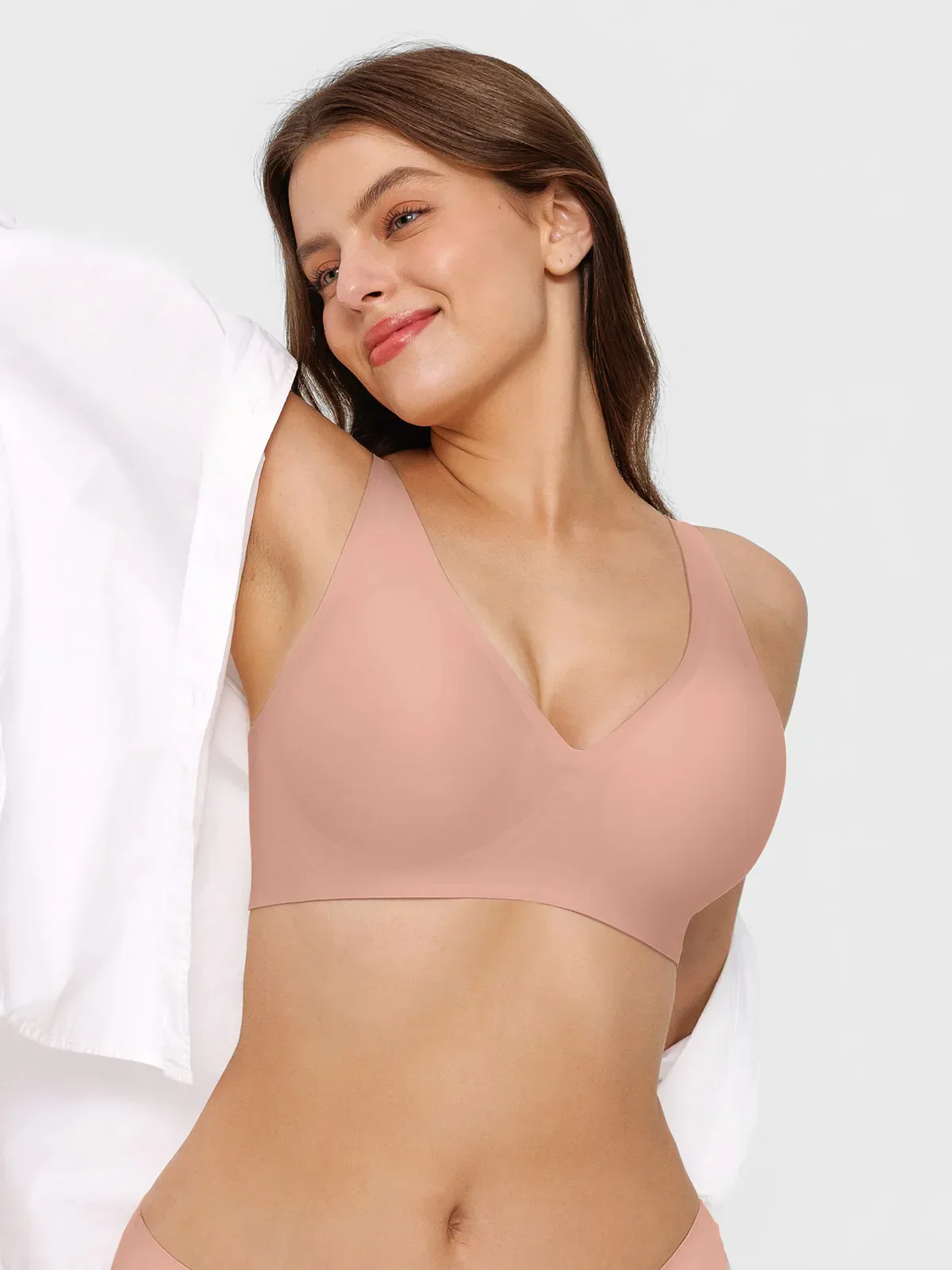 Seamless Wireless Jelly Comfort Plunge Bra - Image 13