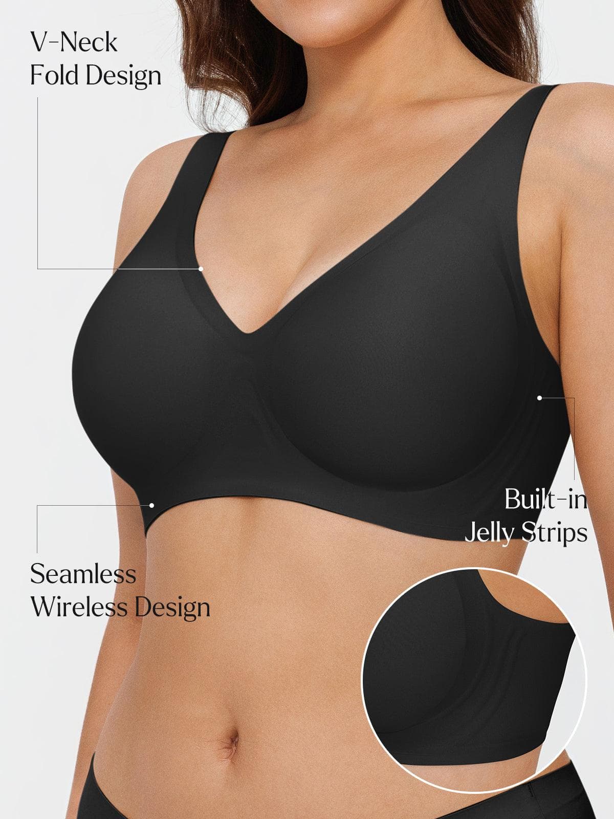 Seamless Wireless Jelly Comfort Plunge Bra - Image 3