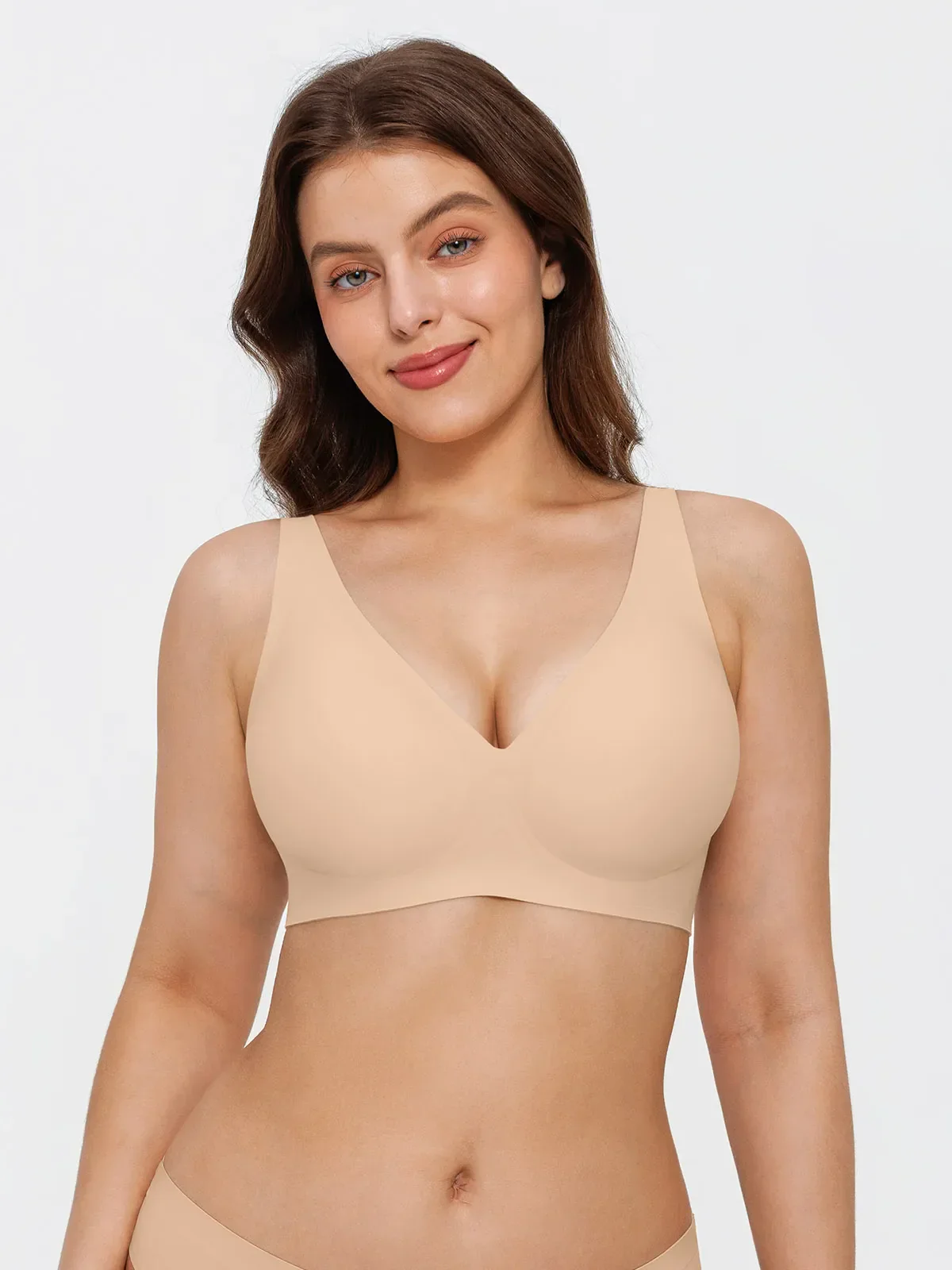 Seamless Wireless Jelly Comfort Plunge Bra - Image 32