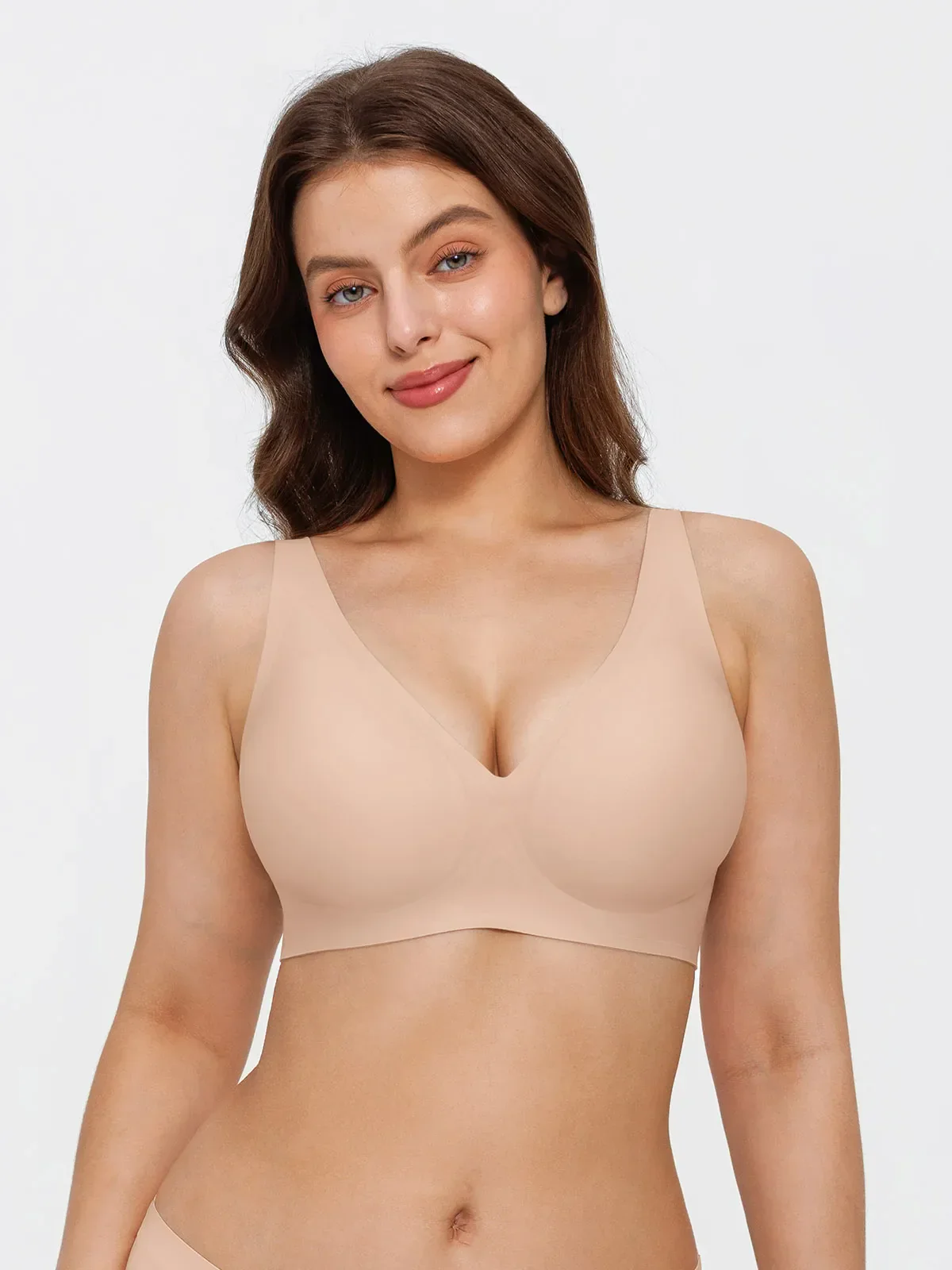Seamless Wireless Jelly Comfort Plunge Bra - Image 44