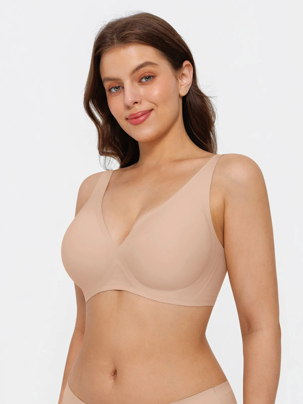 Seamless Wireless Jelly Comfort Plunge Bra - Image 45