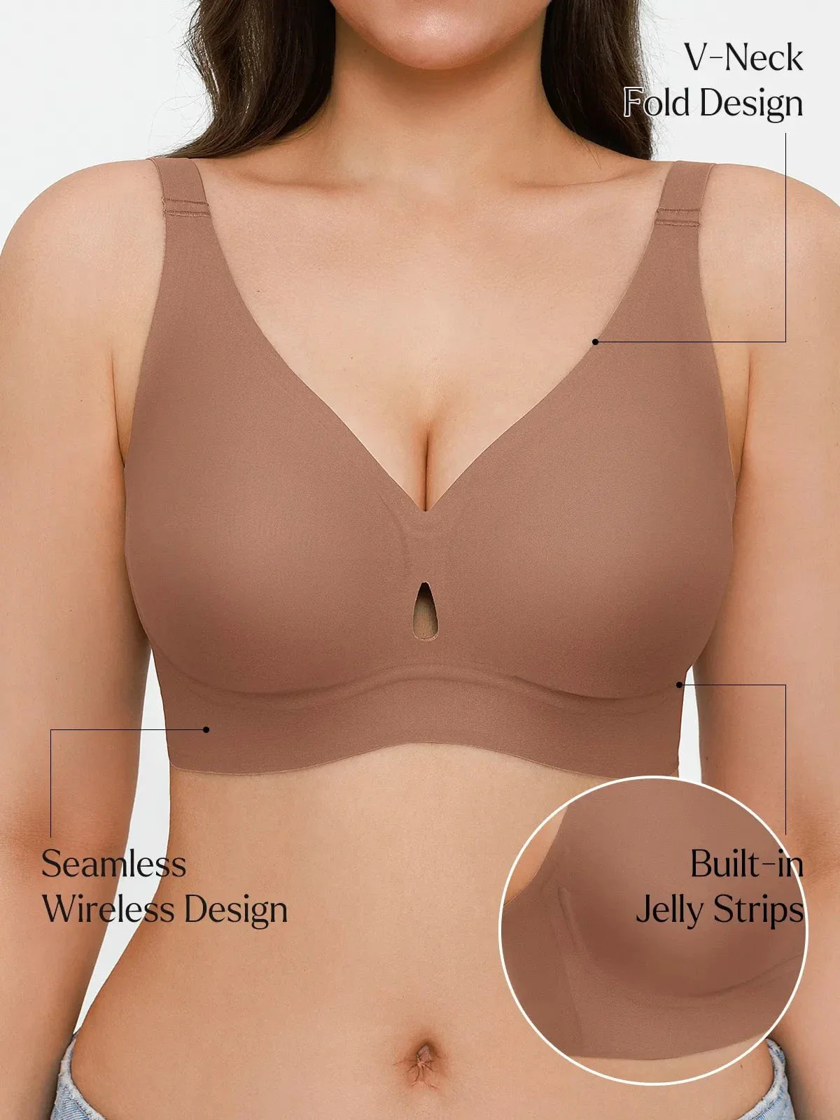 Seamless Wireless Jelly Contour Minimizer Support Bra - Image 11