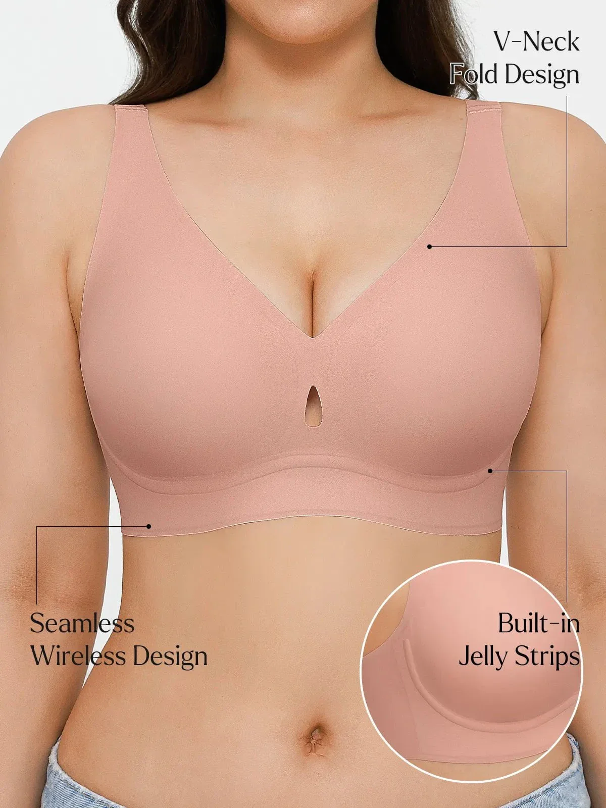 Seamless Wireless Jelly Contour Minimizer Support Bra - Image 25