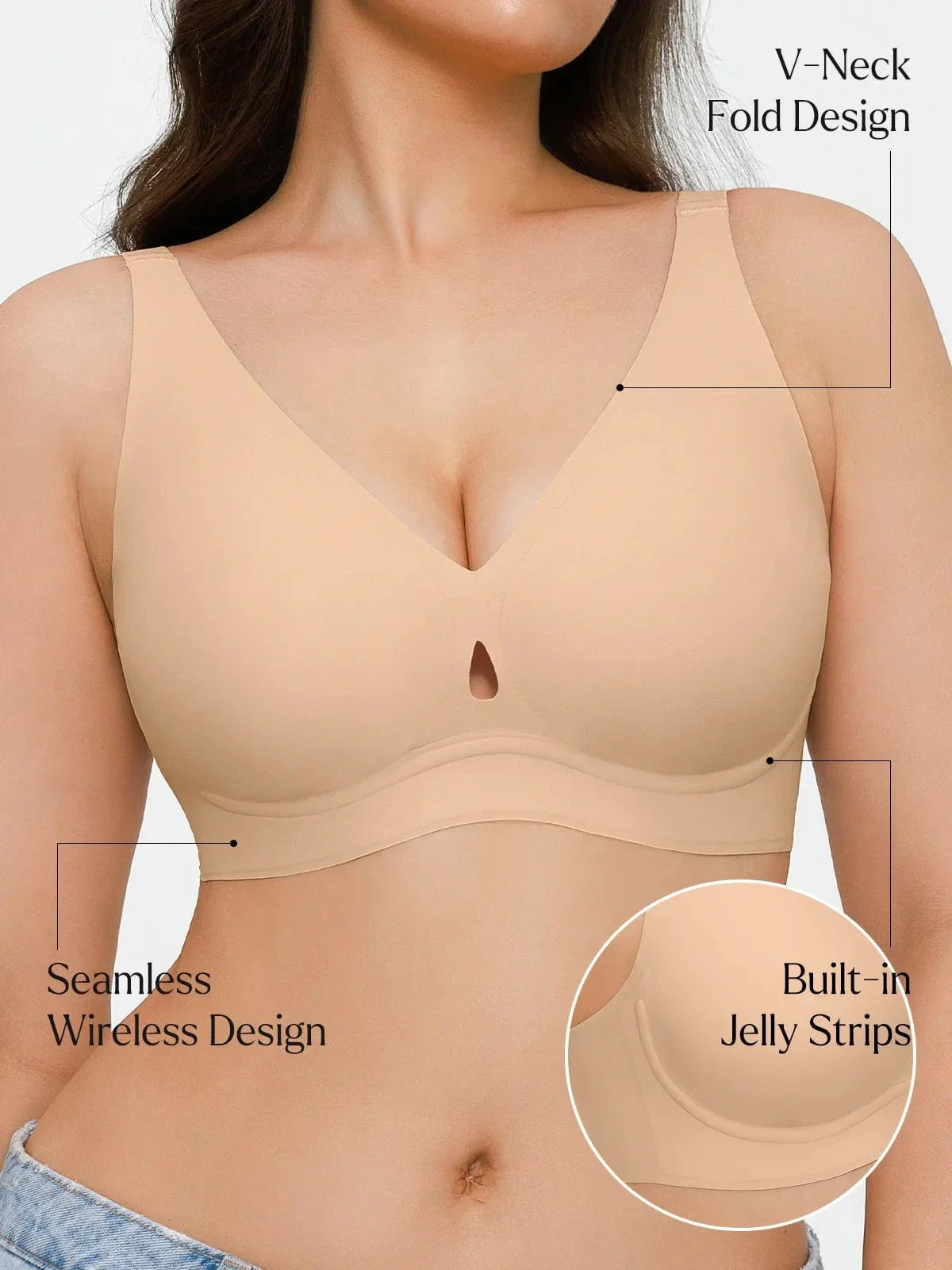 Seamless Wireless Jelly Contour Minimizer Support Bra - Image 37